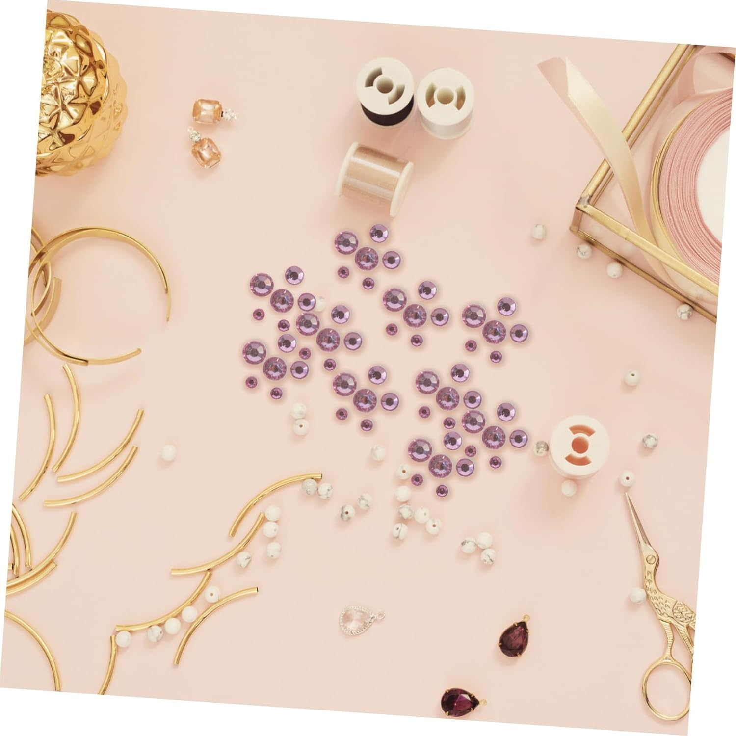 SEWACC Acrylic Rhinestones Mix Size Flatback Nail Rhinestone Gems for Nail Art and Face Decoration Cherry Blossom Pink DIY Craft Embellishments