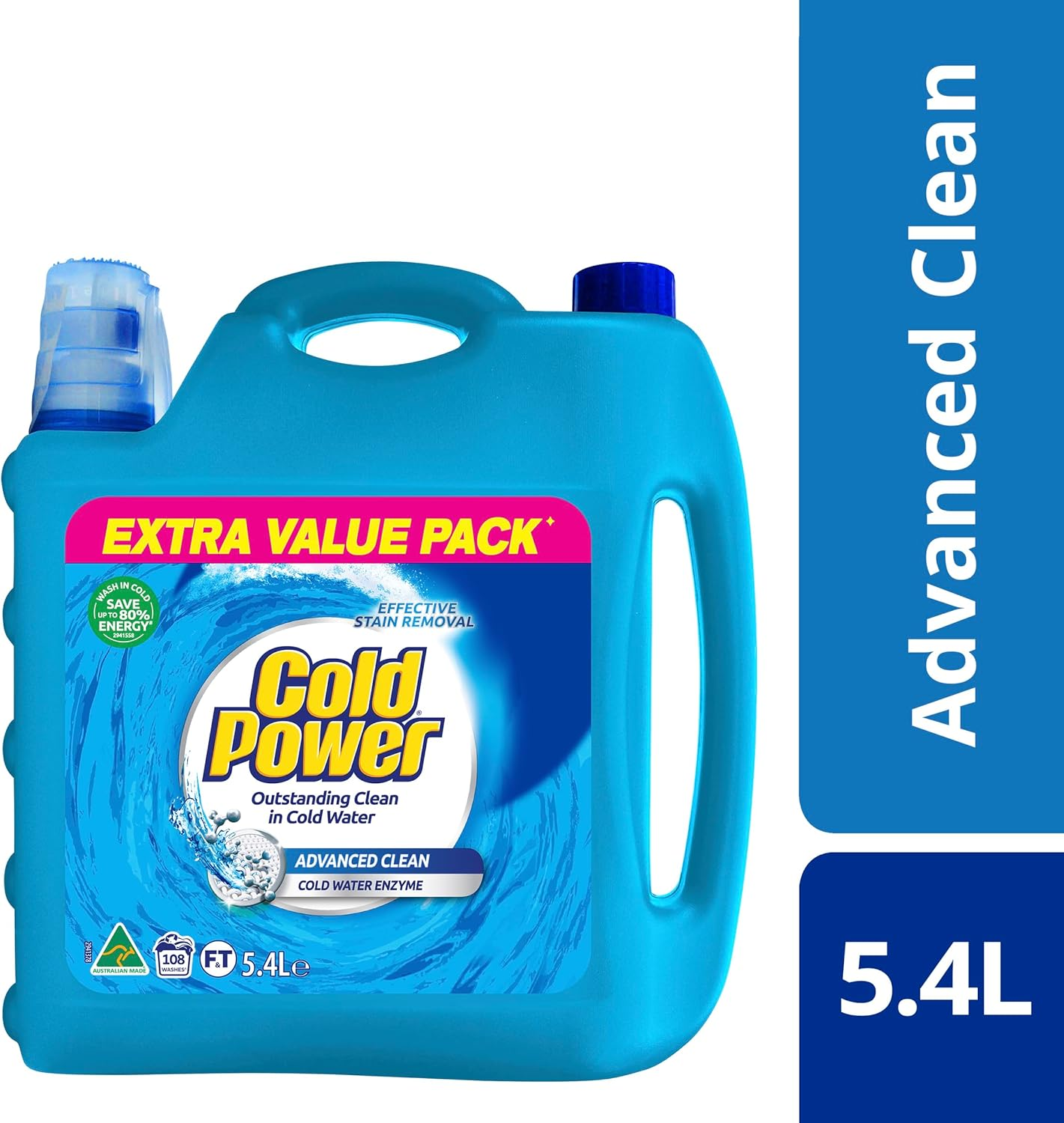 Cold Power Advanced Clean Liquid Laundry Detergent 5.4L image number 2