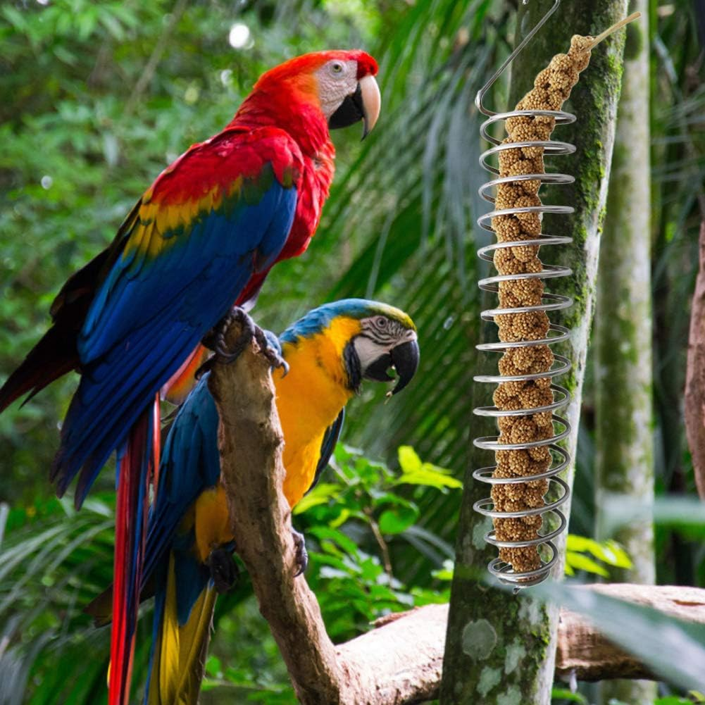 1 Piece Stainless Steel Hanging Parrot Food Basket, Parrot Forager, Bird Forager Feeder, Bird Food Rack to Simulate Natural Foraging, Chew Toy for Cone Parrot image number 5