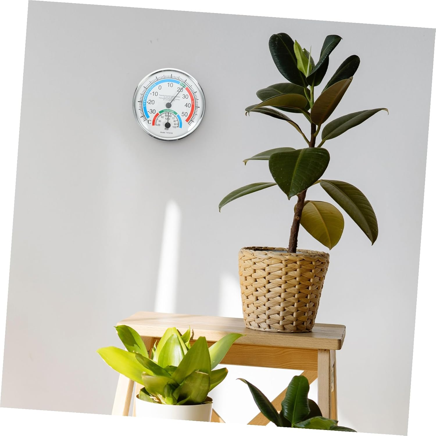 Hanging Indoor Outdoor Thermometer Hygrometer with Clear Background Practical Temperature Humidity Gauge for Home Workshop Easy Wall Installation image number 4