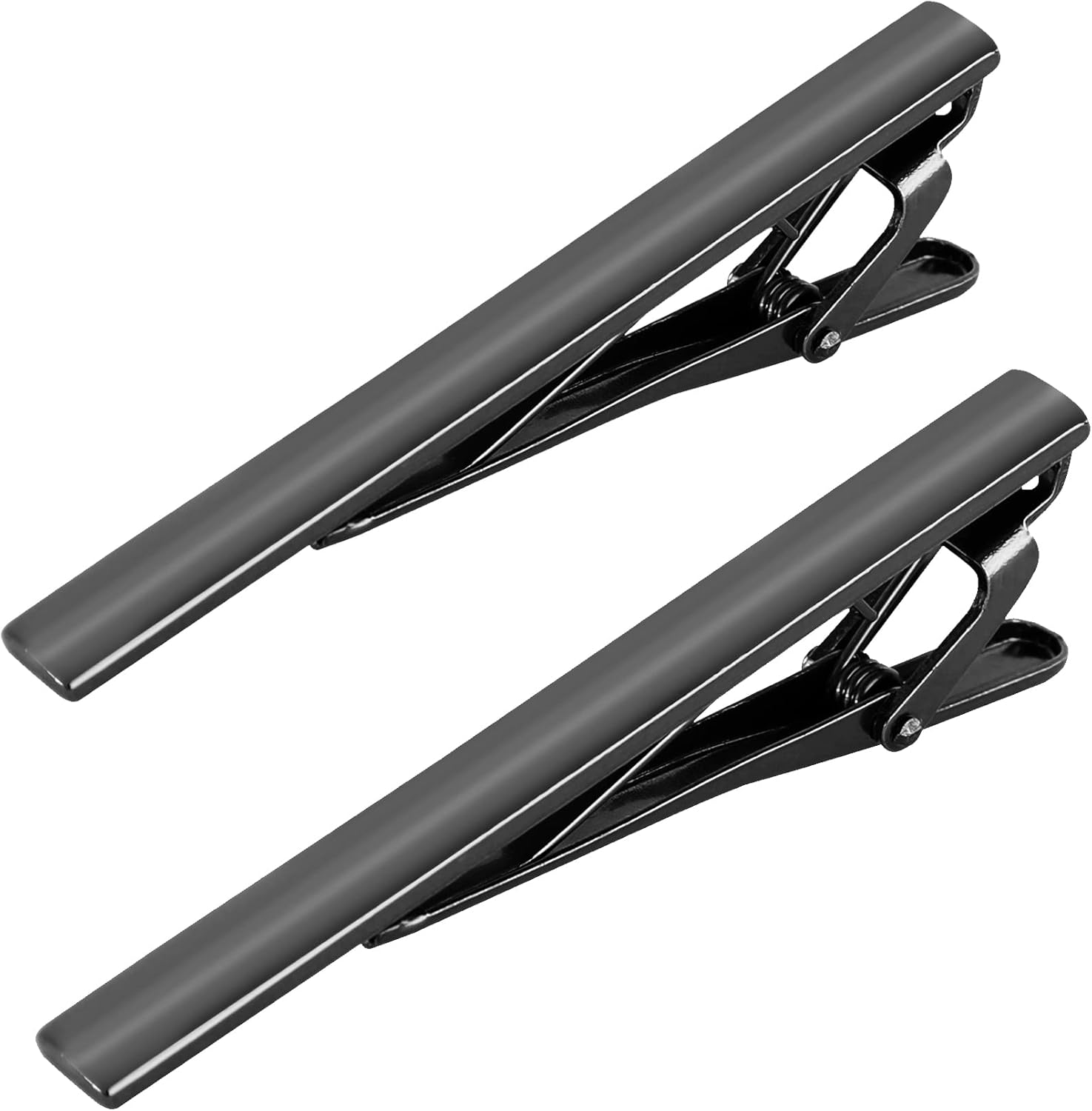 Roctee 4 Pack Tie Clip for Men, Regular Tie Pin Set Tie Bar Necktie Bar Pinch Clips for Business Wedding and Daily Life, Include Black Navy Gold Silver 4 Colors