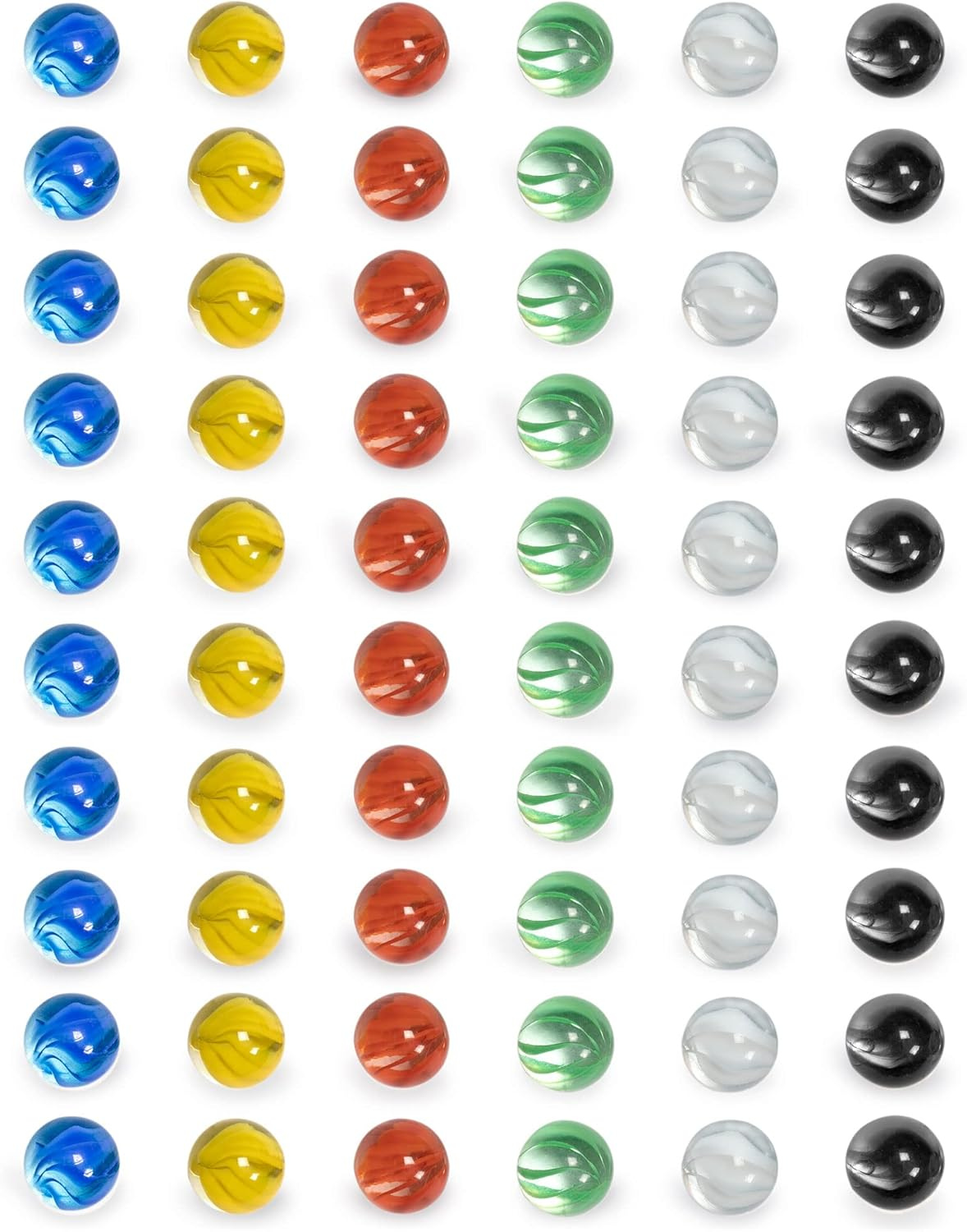 Yellow Mountain Imports 60 Pieces Translucent Chinese Checkers Glass Marbles with Petal Design - 14 Millimeters image number 3