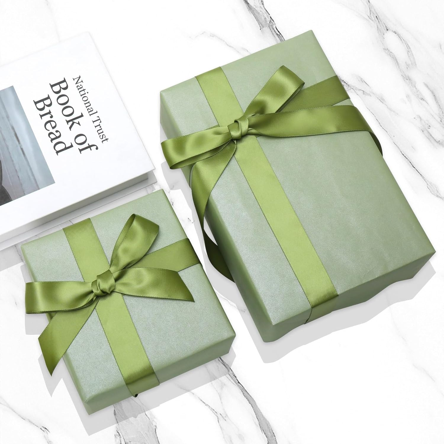 Fayrvind Sage Green Wrapping Paper Roll, 17 Inch X 32.8 Feet Solid Color Pearlescent, Luxury Gift Wrapping Paper for Baby Shower, Wedding, Birthday, Christmas, DIY Project, Gift Wrap Paper Roll image number 5