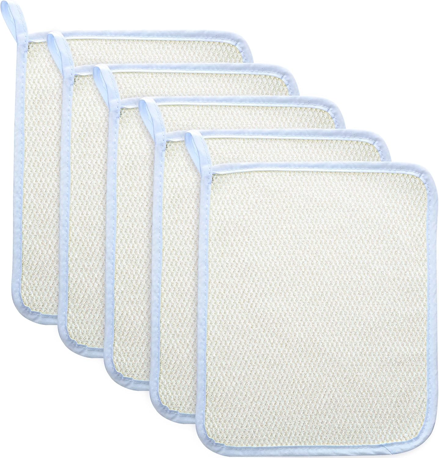 Blulu Exfoliating Face Body Wash Cloth Towel Dual-Sided Exfoliating Scrub Towel Soft Weave Beauty Skin Washcloth Home Massage Bath Cloth, 5 Pack image number 5
