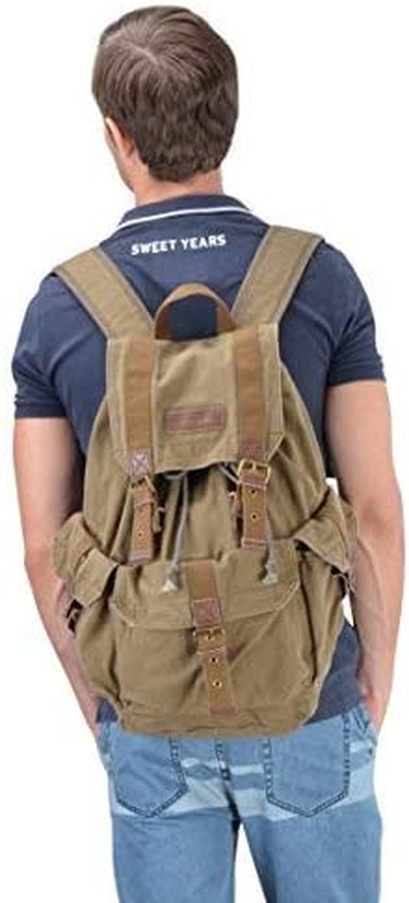 Gootium Canvas Backpack - Vintage Outdoor Rucksack Travel Day Pack image number 2
