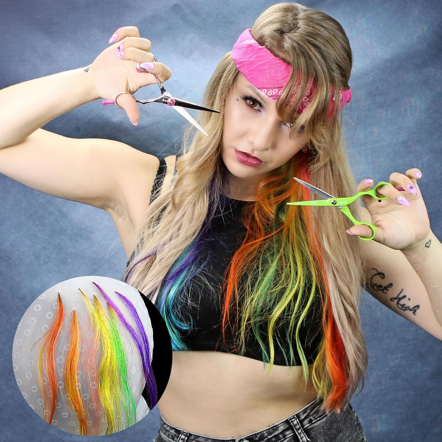 UILYNIU 4 Pieces Silicone Highlight Cap Highlight Hair Cap, Hair Colouring Highlighting Cap, Highlight Cap with Holes Hood 2 Hooks Needle, Colouring Hair Hairdressing Tool for Girls (White) image number 6