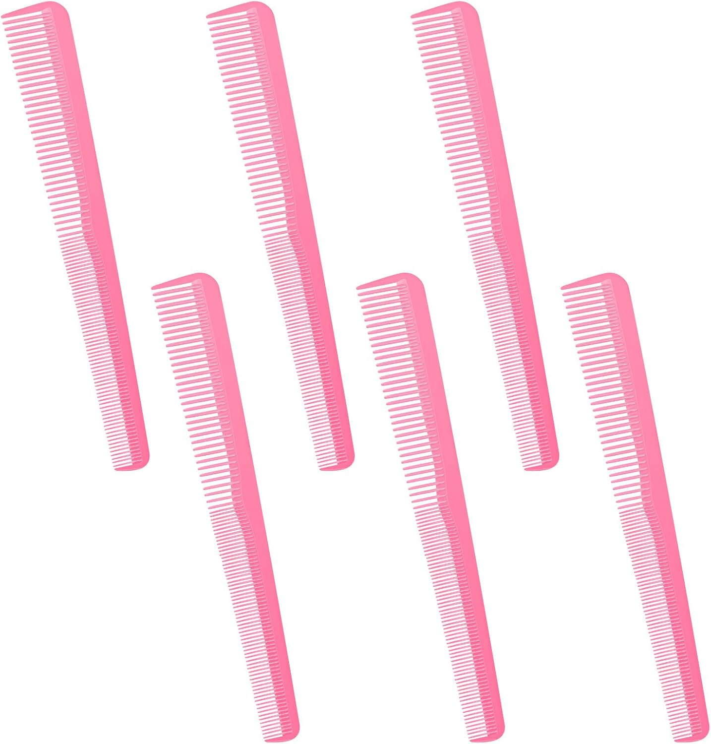 Boao 6 Pieces Tapered Comb Carbon Fiber Salon Hairdressing Fine and Wide Tooth Comb Heat Resistant Tapering Barber Stylist Cutting for Men Women(Black)