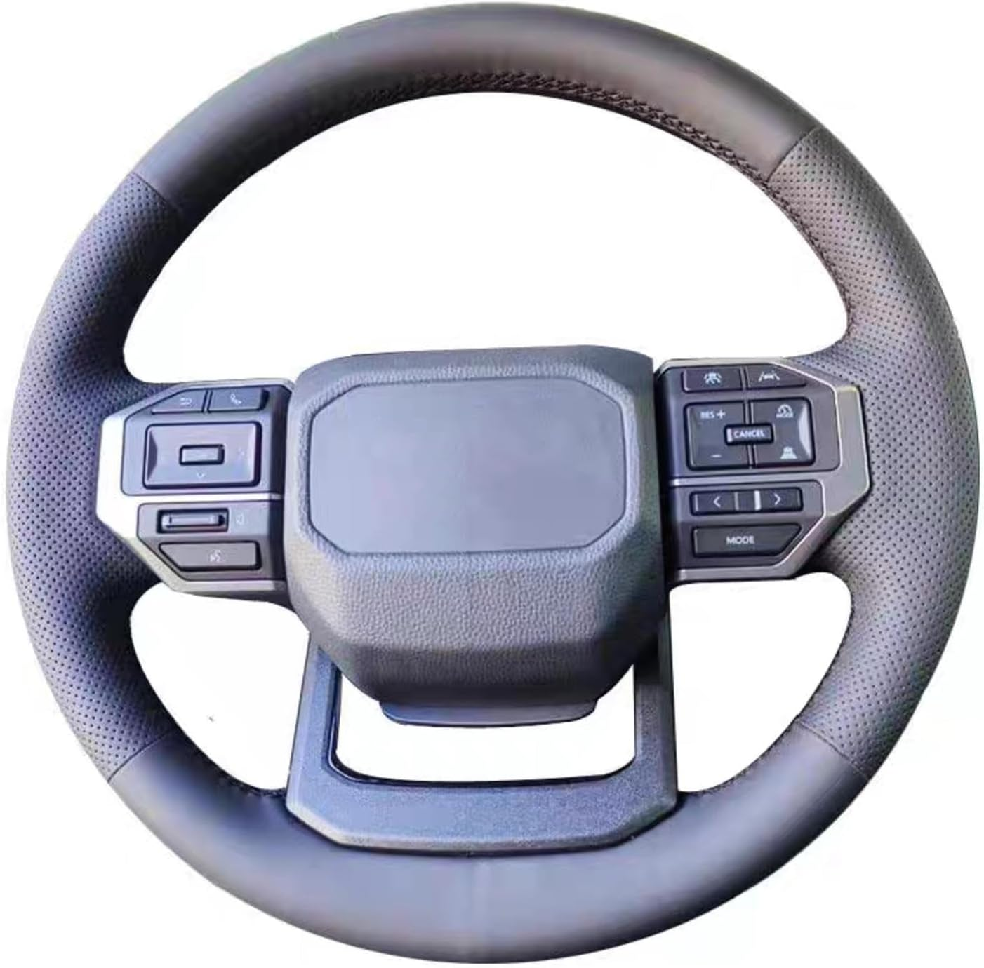 Fit for Toyota Land Cruiser Prado 250 2023 2024 2025, Hand Stitch Steering Wheel Cover, Black Leather Steering Wheel Cover