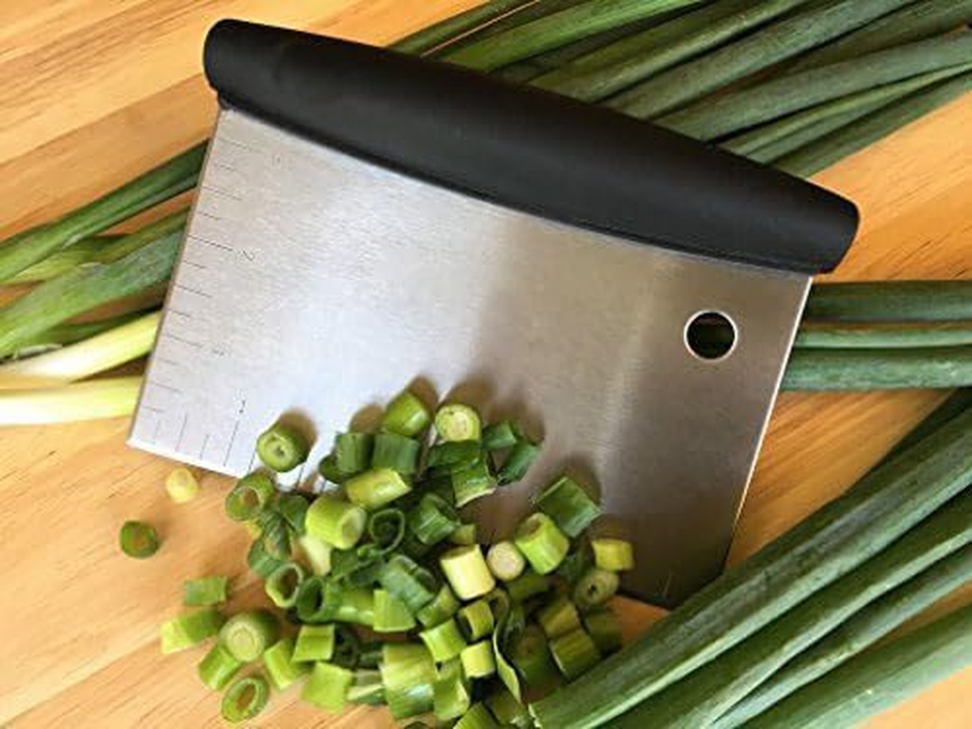 Stainless Steel Dough Scraper with Cover &ndash; Versatile Kitchen Tool, Heavy-Duty Bench Scraper & Dough Cutter for Baking, Cooking, Pastry, and Bread Prep image number 1