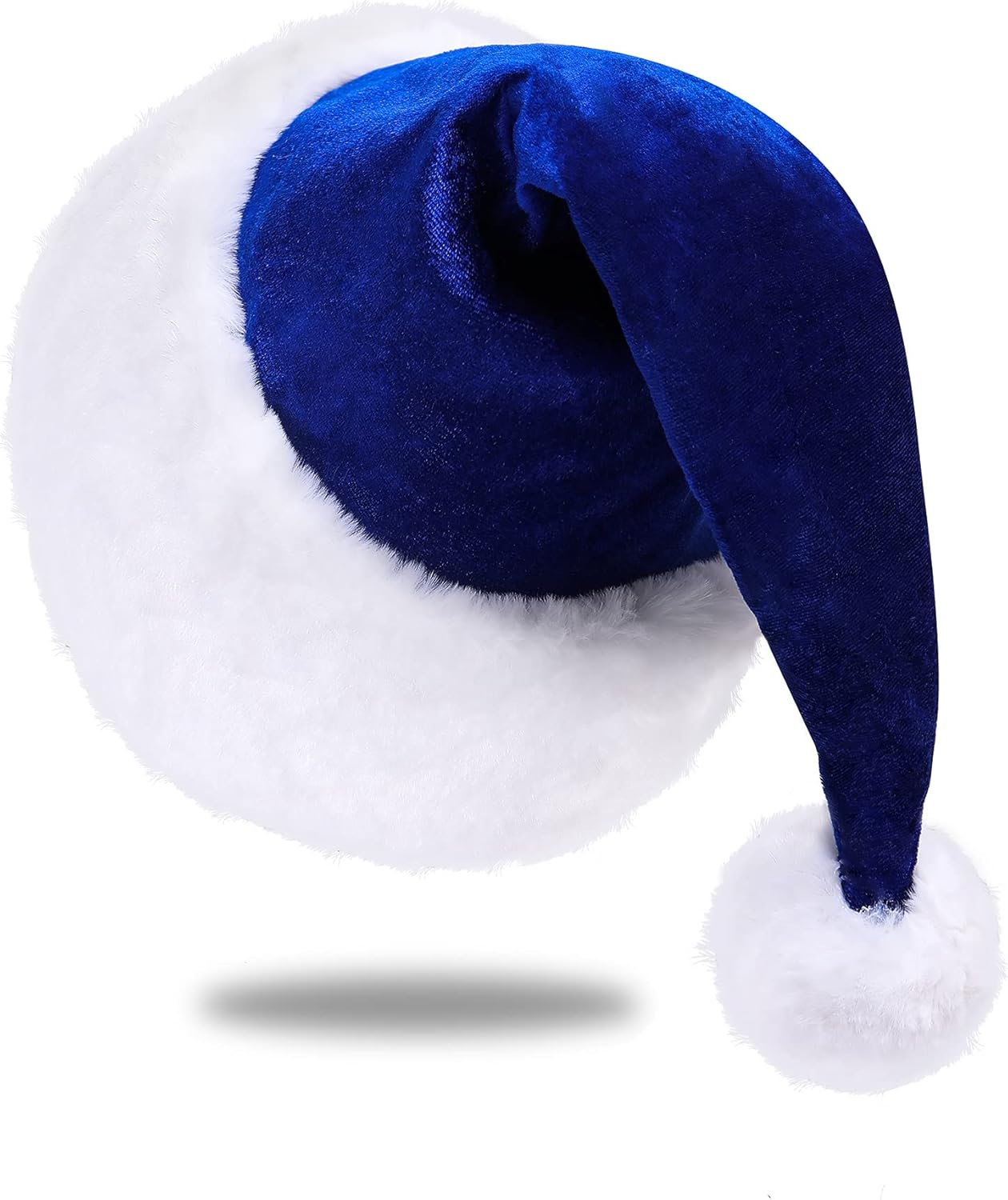 Eoocan Santa Hat for Adults, Unisex Velvet Comfort Xmas Hats Extra Thicken Plush for Christmas New Year Festive Holiday Party