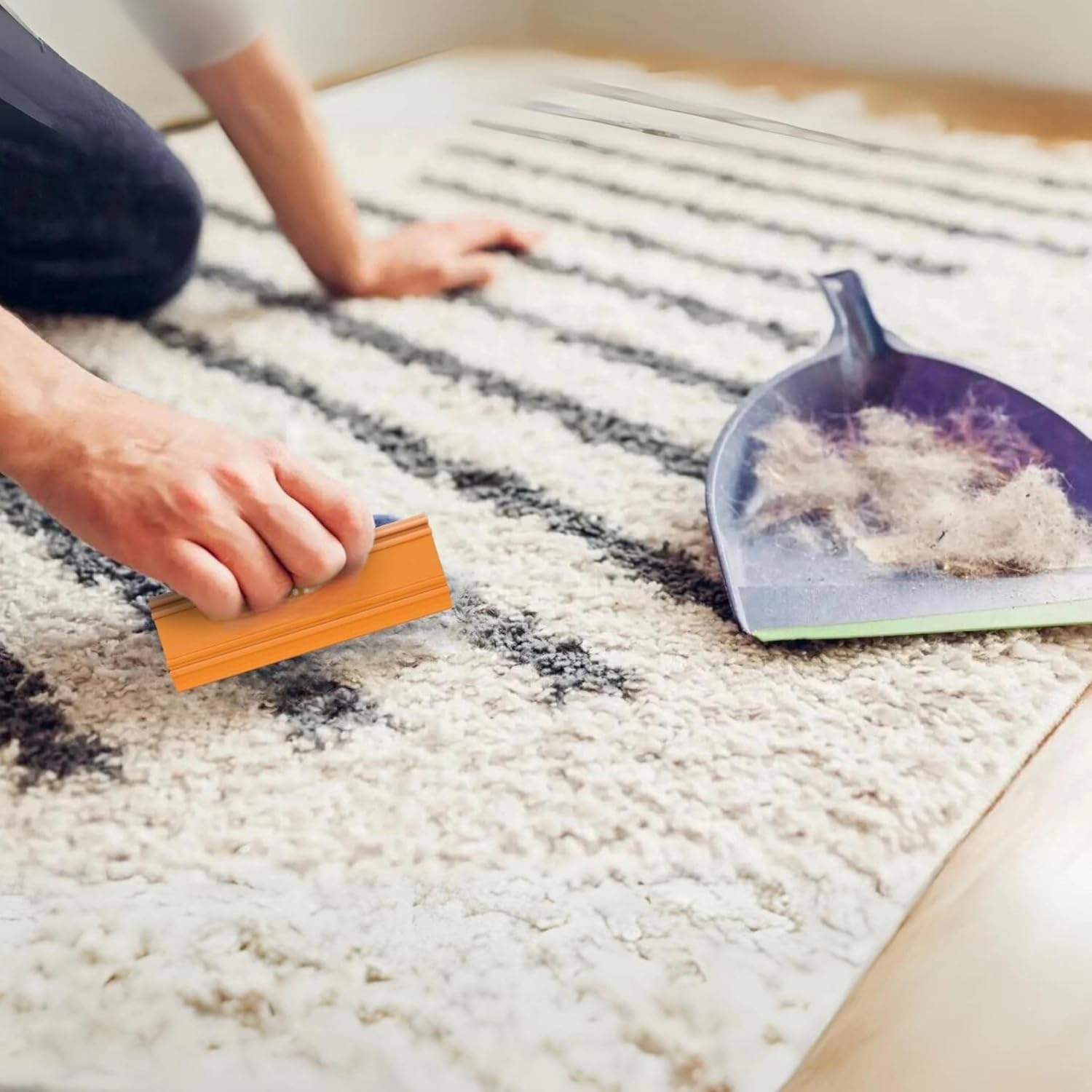 Pro Pet Hair Remover - Easy Grip Pet Hair Carpet Scraper, Pet Hair Removal Tool - Cat Hair Remover, Dog Hair Remover for Couch, Car, Sofa, Carpet - Light & Compact Fur Remover Tool image number 3