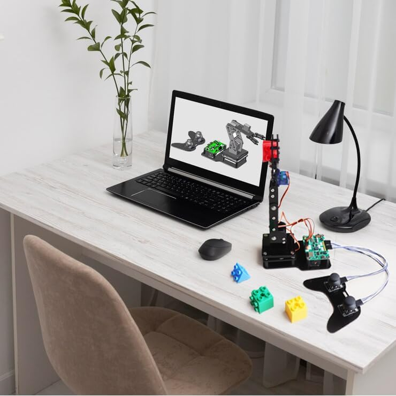 SIYEENOVE Robot Arm for Arduino ESP32-C3 DIY Arm Robotic Kit with Joystick and Web App Control for Children Ages 12+ and Adults, Portable 4DF Educational Desktop Mini Arm with Easy to Assemble Design image number 5