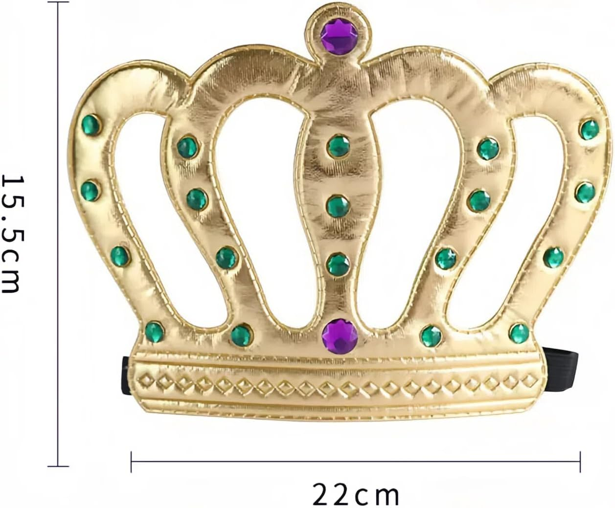 Hannafires Queen Crown Halloween Decoration - Birthday Party Prop, Gold Fabric Crown Hat, Costume Headwear, Party Supplies