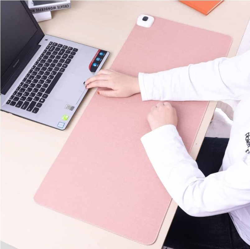 Winter Hand Warmer Computer Desk Heated Pad Large Mouse Pad Heating Mat (Pink)