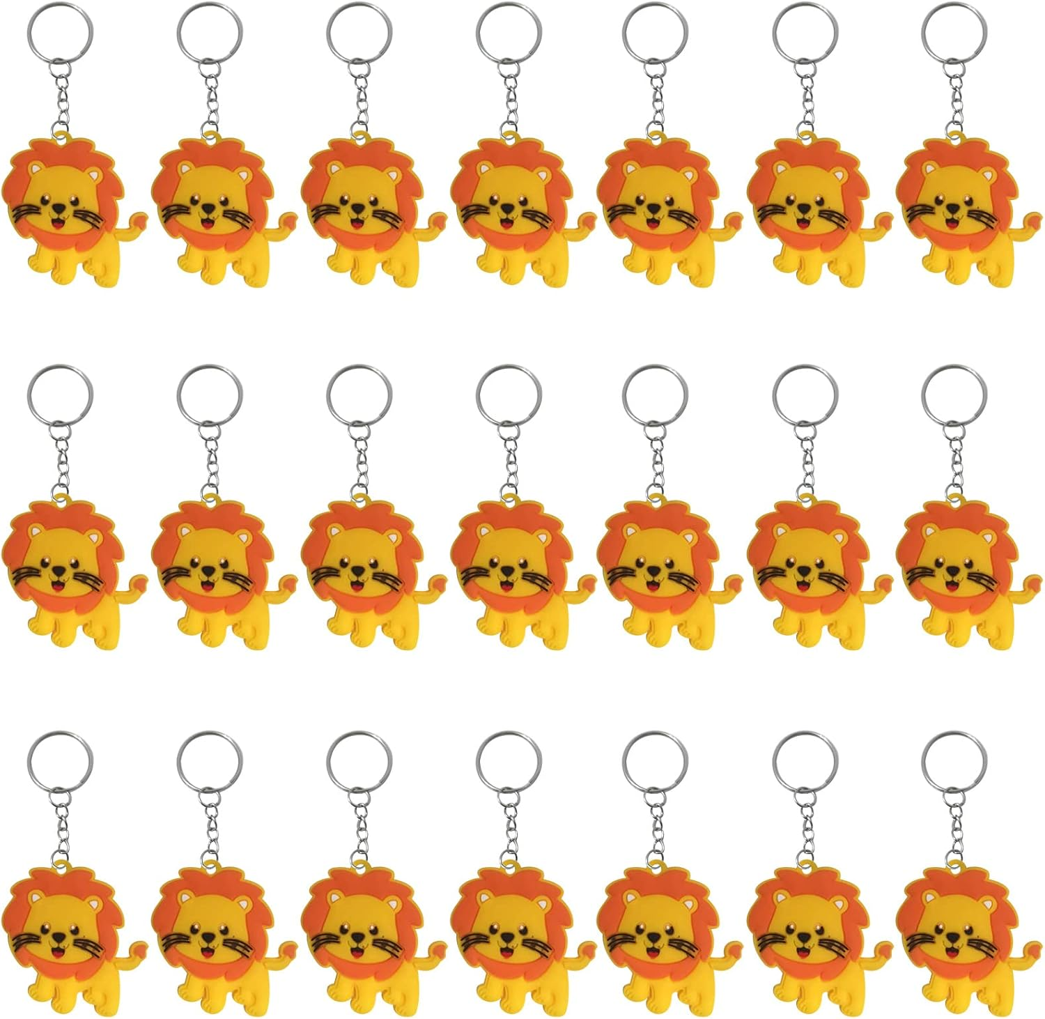 Imagitek 24 Pack Lion Keychains Safari Animal Keychains for Lion Themed Party Favors, Jungle Safari Party Favors, Kids Birthday Party Bag Fillers, School Carnival Rewards image number 1