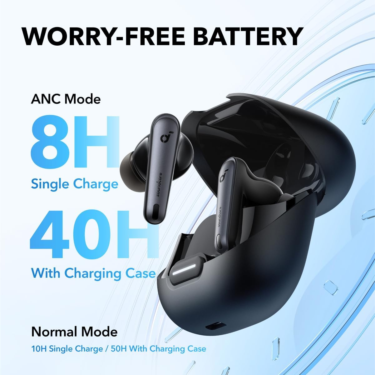 Soundcore by Anker Liberty 4 NC Wireless Noise Cancelling Earbuds, 98.5% Noise Reduction, Adaptive Noise Cancelling to Ears and Environment, Hi-Res Sound, 50H Battery, Bluetooth 5.3 (Velvet Black) image number 4