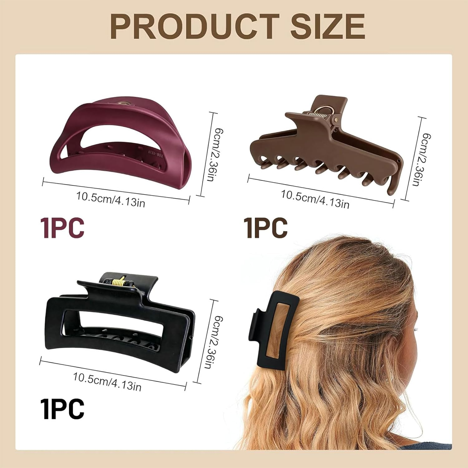 Muorruo 3-Pack Silicone Cloud-Shaped Hair Clips, Soft and Flexible Hair Clips, Gentle Hair Clips for Thin and Thick Hair, Hair Accessories for Women and Girls (Style 1) image number 4