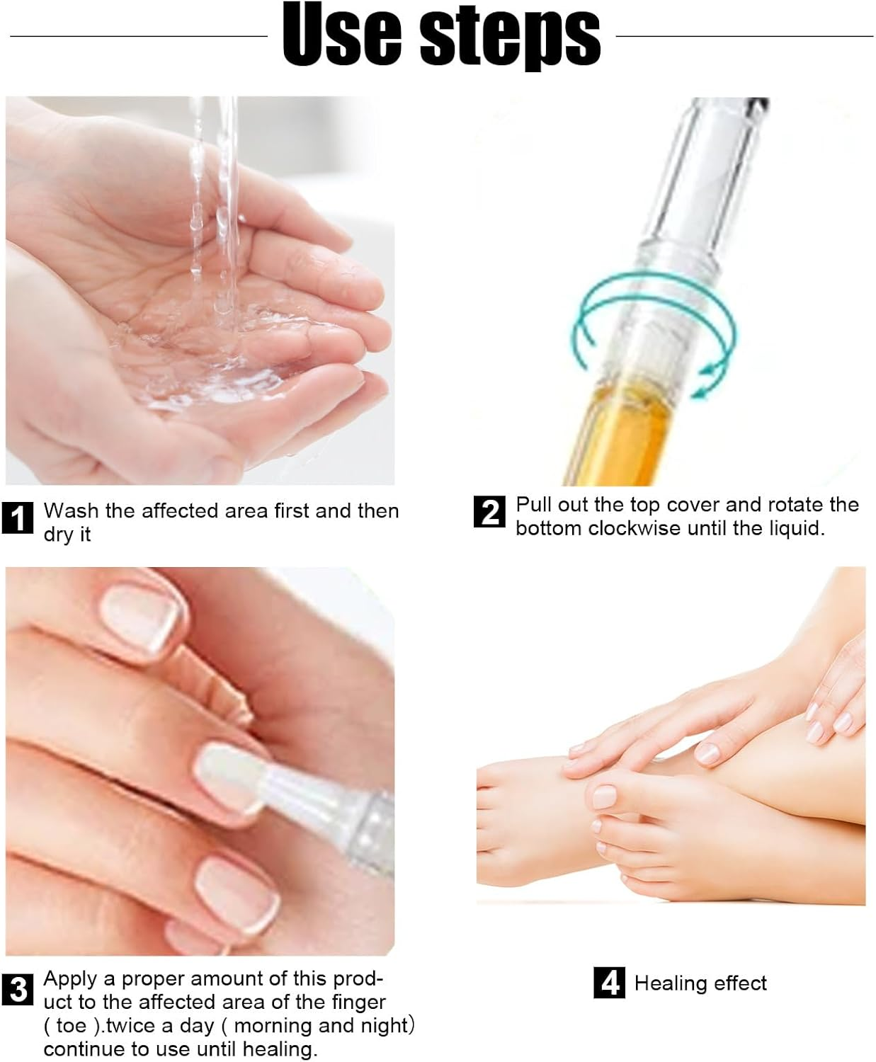 Nail Repair Pen, Toenail Extra Strength Pen &ndash; Solution for Damaged Nails with Brush Applicator, Clear, Fast‑Drying Formula image number 4