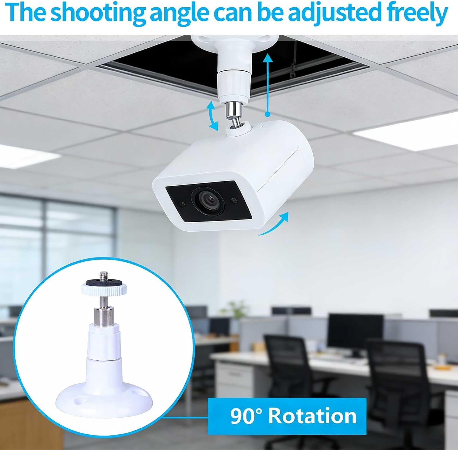 2 Pcs Adhesive Ring Camera Stand, 360-Degree Adjustable Wall-Mounted Installation, Screw-Free and Drill-Free Adhesive Installation, for Ring Indoor Cameras and Rings Outdoor Camera (White) image number 3