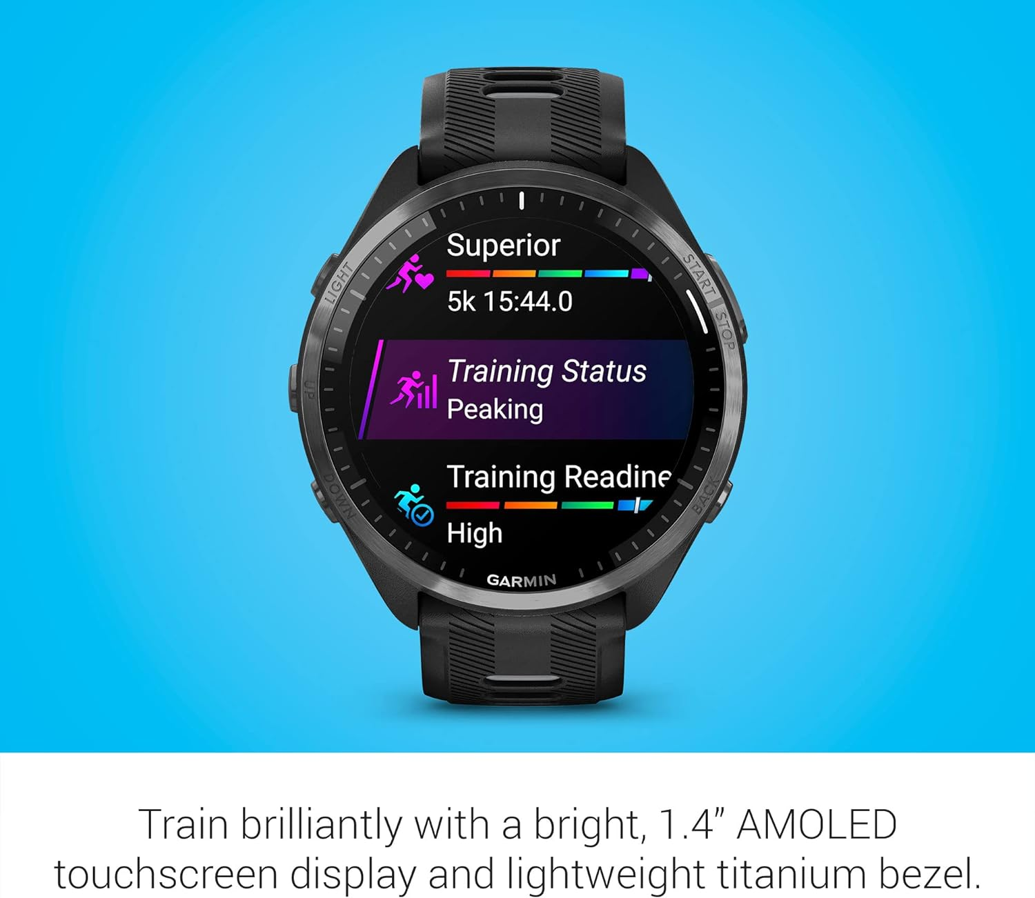 Garmin Forerunner 965 Running Smartwatch, Colorful AMOLED Display, Training Metrics and Recovery Insights, Black and Powder Gray