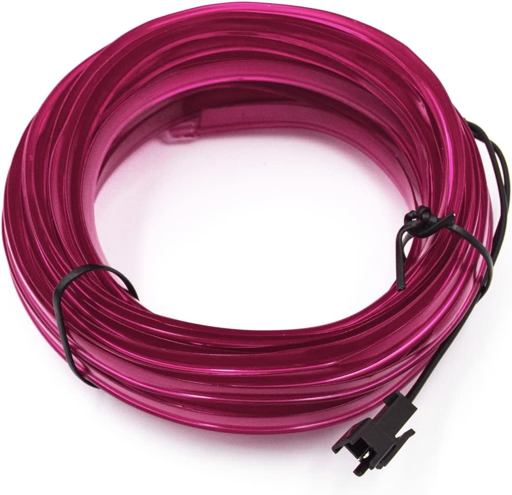 EL Wire Neon USB Lights - 197" Glowing Strip with Sewing Edge for Car Interior Decoration (Purple, 5M/16.5Ft) image number 1