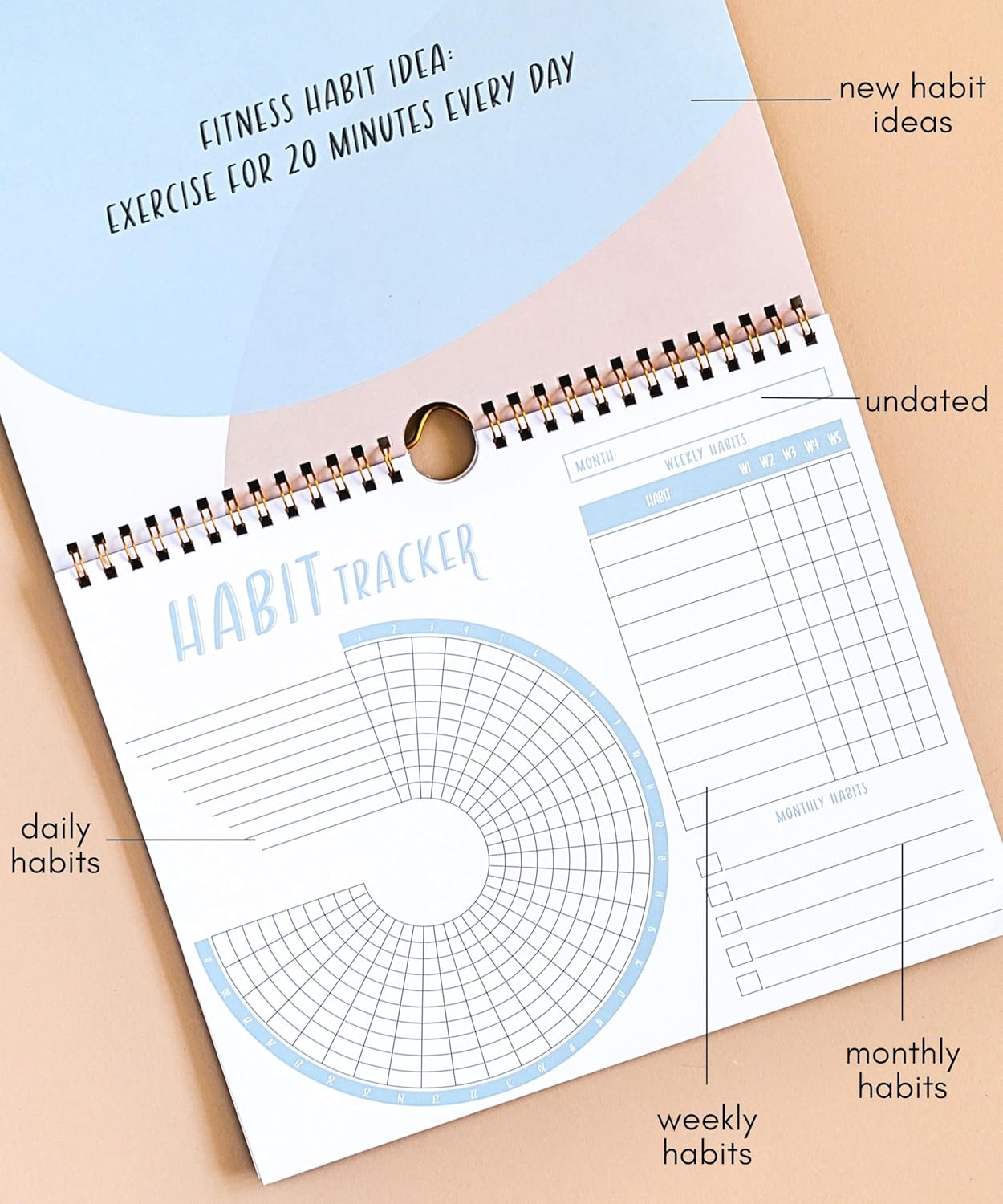 Lamare Habit Tracker Calendar - Inspirational Habit Journal with Spiral Binding - Daily Habit Tracker Journal and Goal Board - Motivational Goal Journal - Great Tool for Productivity and Workout image number 3