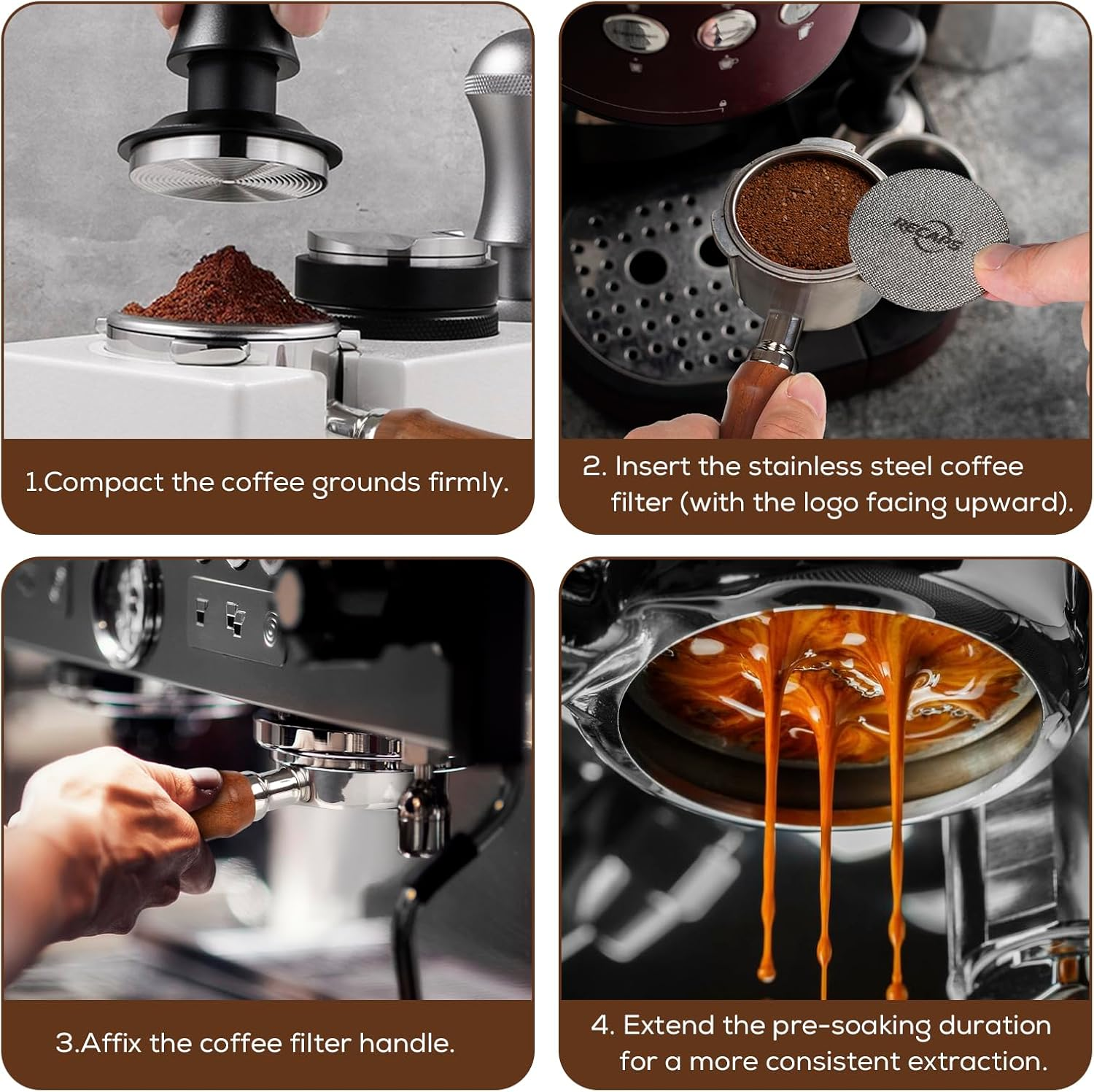 RECAPS 51Mm Bottomless Portafilter Coffee Filter Basket Included Compatible with Delonghi Dedica EC680/EC685/EC785/EC820/EC850/EC860 Smeg Coffee Maker Machines Accessories image number 1