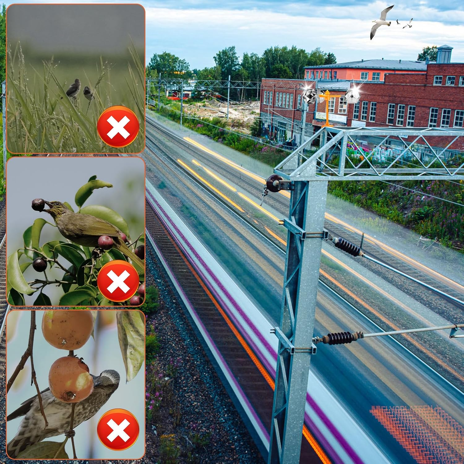 Fwqofvk 360&deg; Reflective Bird Deterrent Wind Powered Bird Reflector Efficient Bird Deterrent Device Bird Spinning Reflectors Decorations to Scare Birds Away for Garden Yard (Base Model) image number 3