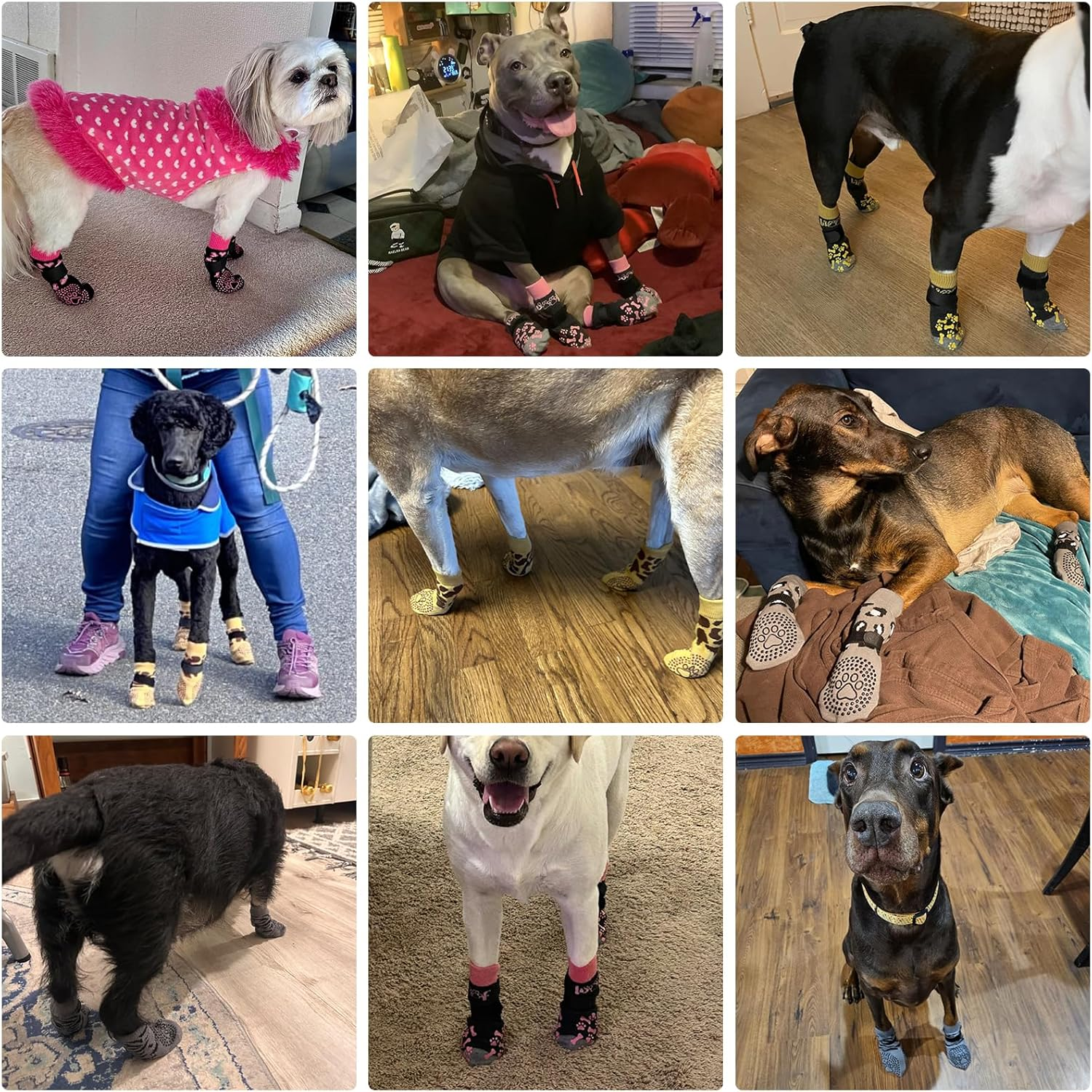KOOLTAIL anti Slip Dog Socks for Hot/Cold Pavement to Prevent Licking Paws, Dog Boots&Paw Protector with Grip for Hardwood Floors, Halloween Thanksgiving Traction Booties for Small Medium Large Dogs L image number 6