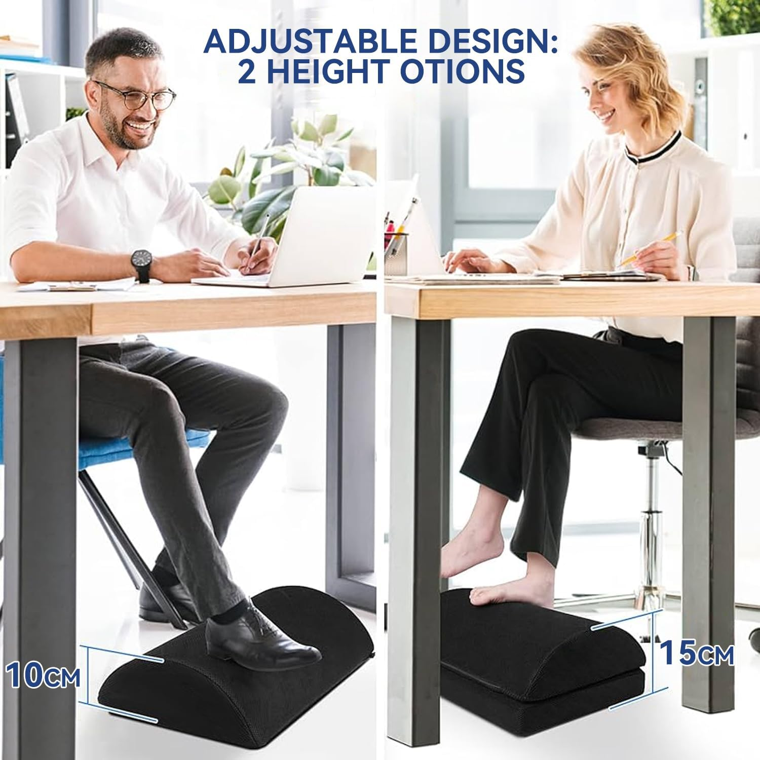 Foot Rest Cushion, 3IN1 Ergonomic under Desk Foot Pillow, Adjustable Detachable Comfort Foot Stool for Gaming, Office and Home image number 2