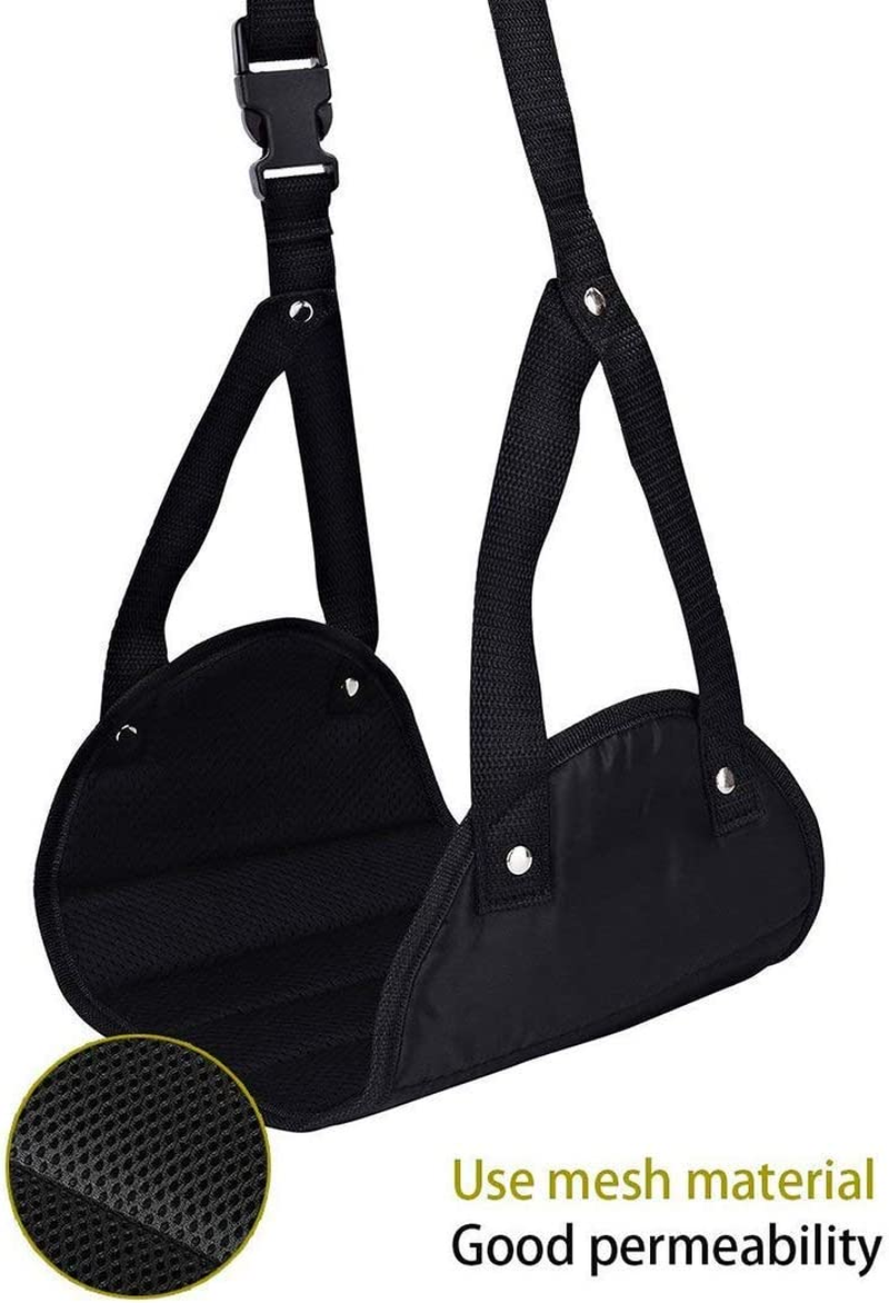 YOMYM Foot Rest, Portable Travel Footrest Flight Carry-On Foot Rest Adjustable Height Foot Rest Travel Accessories Footrests Hammock, Black. (Single) image number 4