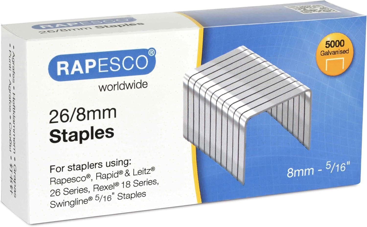 Rapesco Staples - 26 Type 5/16" Box of 5,000 (S11880Z3)