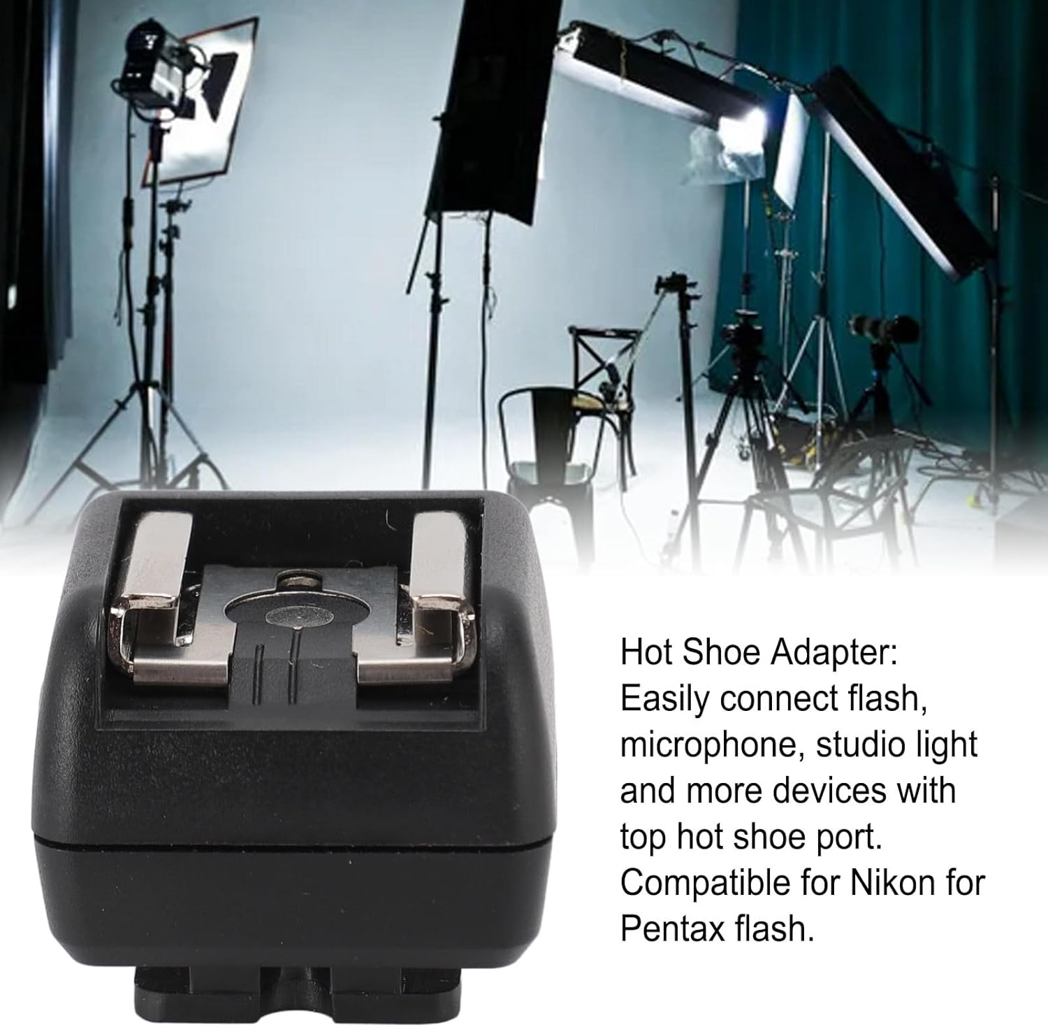 Hot Shoe Adapter with Extra PC Sync Port, Flash Hot Shoe Mount Adapter, for Connecting Cameras to Additional off Camera Flash, Studio Light image number 2