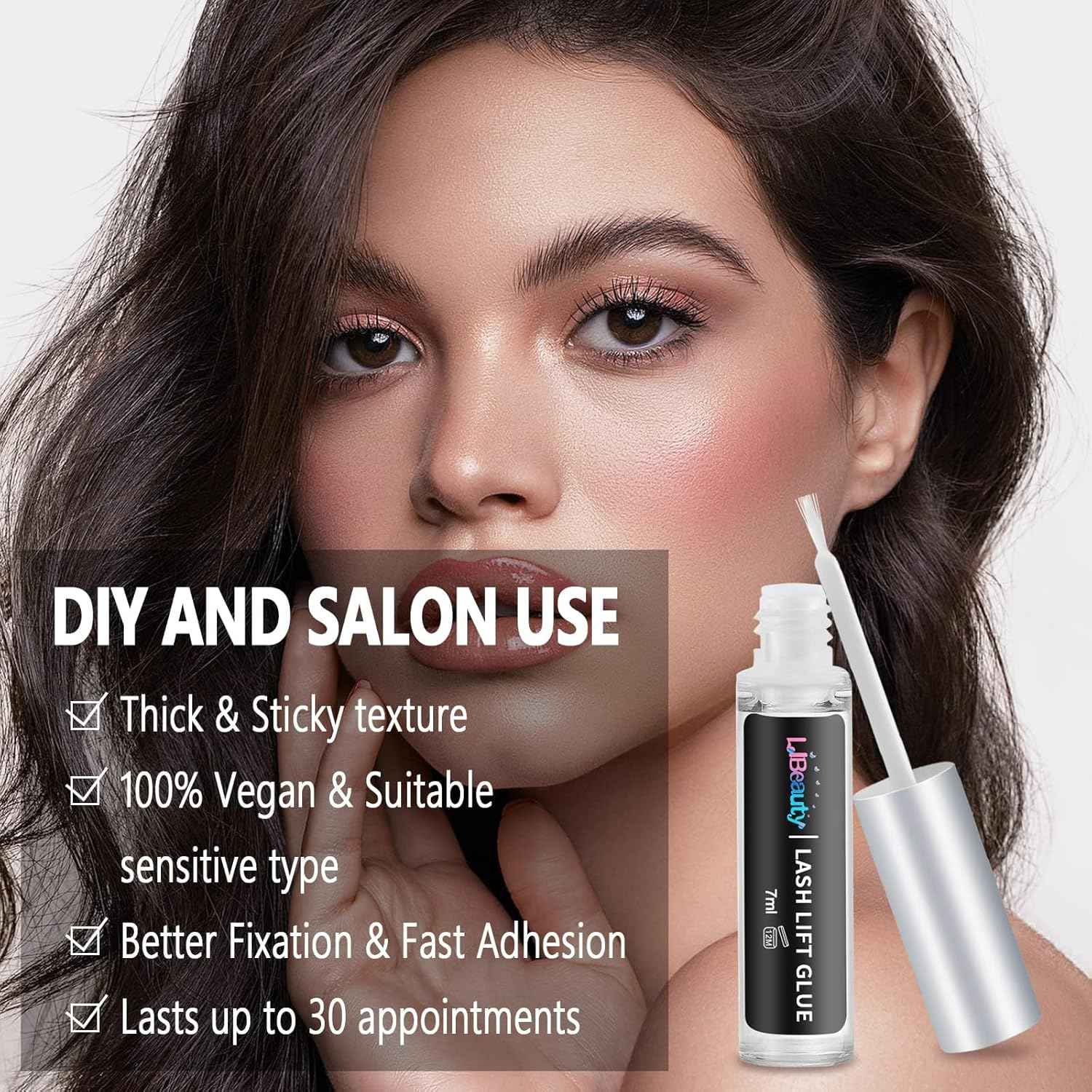 Libeauty Eyelash Lift Glue, 7Ml Lash & Brow Adhesives Super Sticky Adhesive Dissolves Quickly Dry (0.24 Oz) image number 1