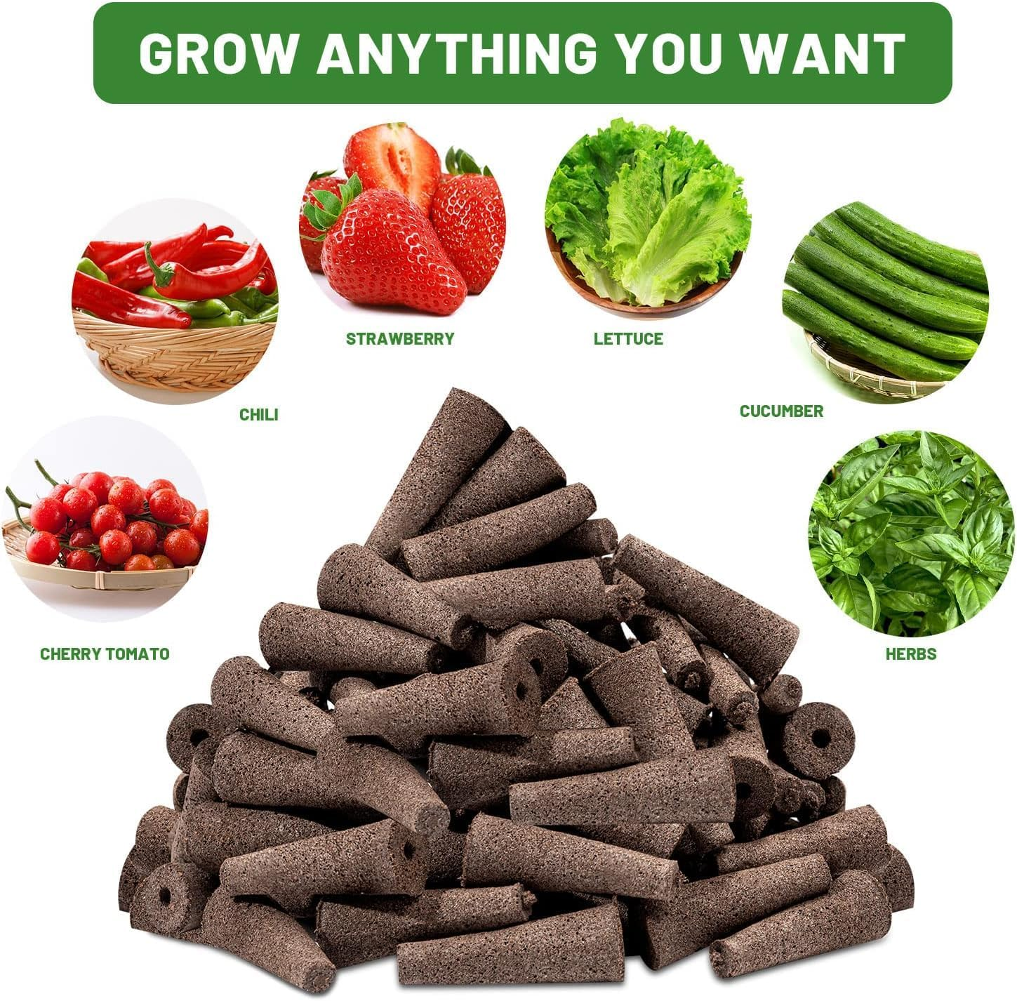 70 Pcs Seed Pods, Alternative Grow Sponges for Hydroponics, Hydroponic Sponges Kit for Indoor Garden System(Brown) image number 1