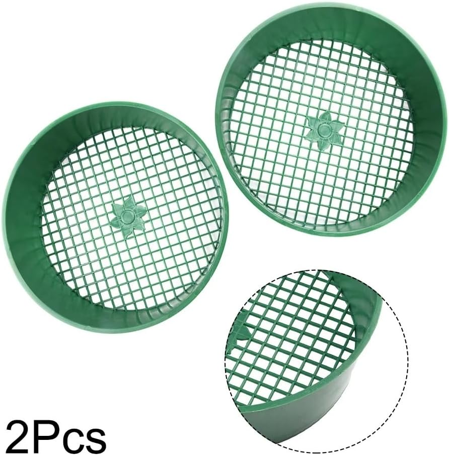 Garden Sieve Gardening Tools 2Pcs Garden Sieve Plastic Soil Sieve Filter Mesh Composy Soil Sand Stone Mesh Soil Sieve Nursery Tools Garden Supplies