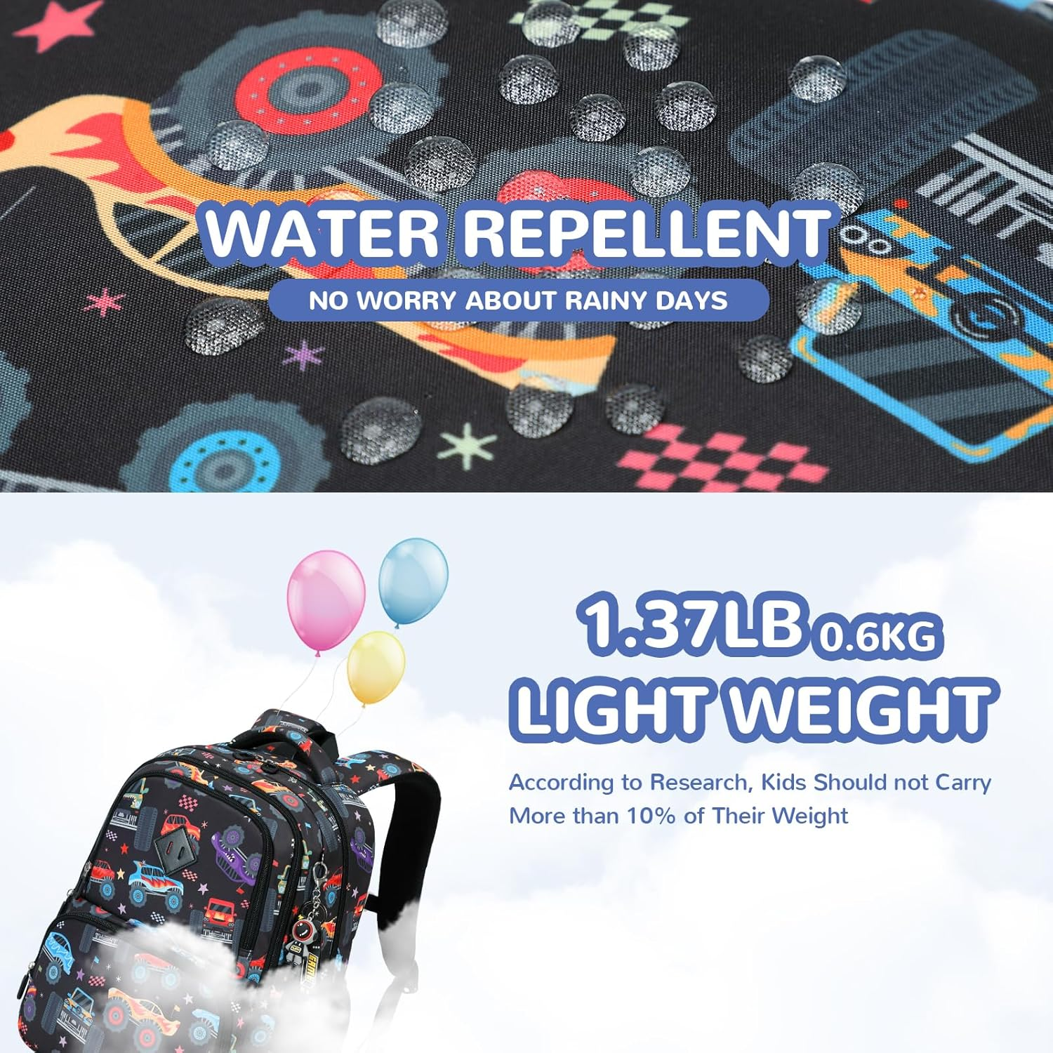 MUSEVOS Kids Backpack, Kawaii Printed Girls Boys Bookbags for Preschool, School Backpack for Elementary and Kindergarten image number 6