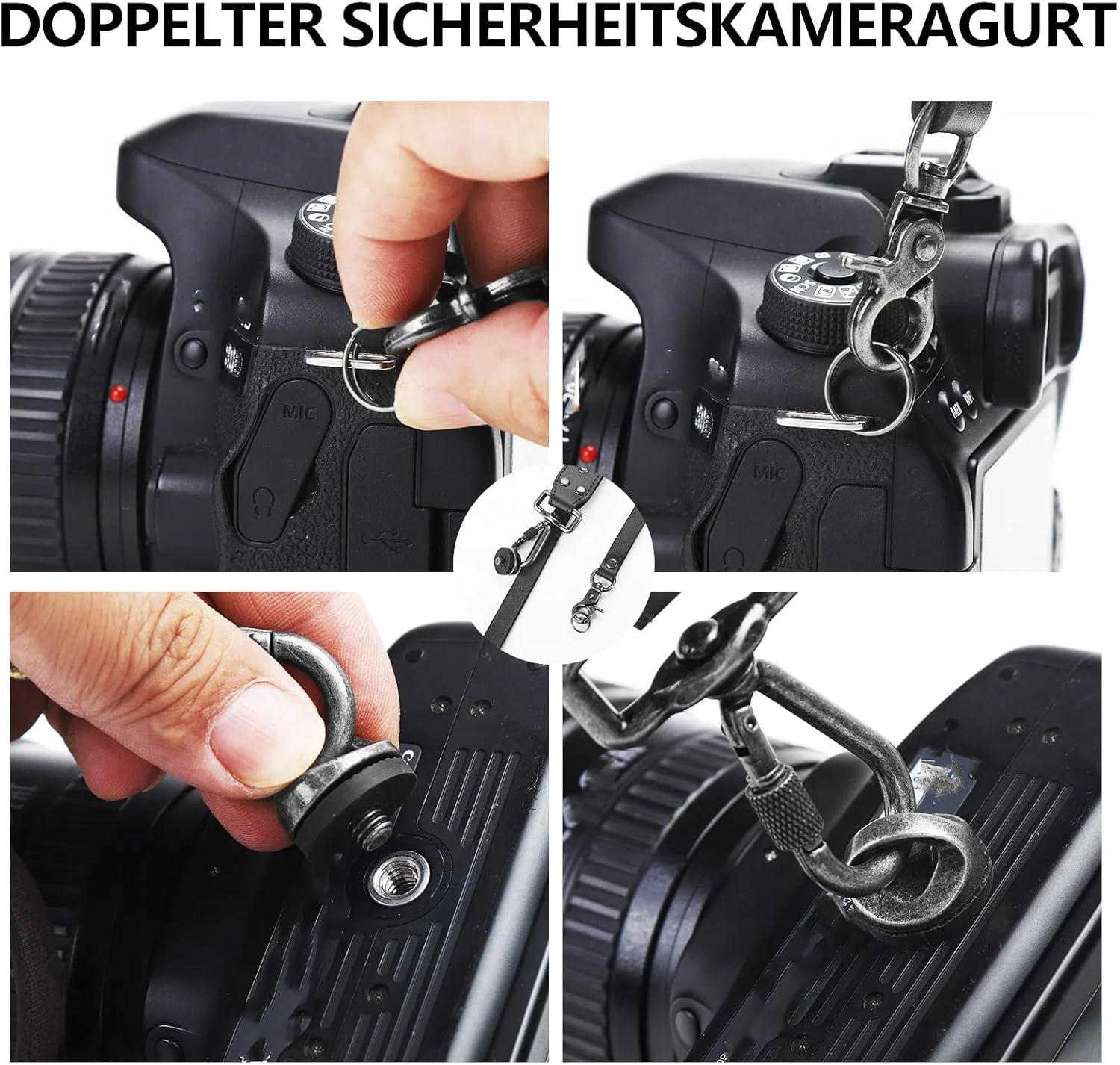 4J LEDR Camera Harness,Leather Dual Shoulder Strap for Photographer,Dual Camera Harness for 2 Cameras Carrying for Men&Women,Multi Camera Gear for DSLR/SLR Strap,Quick Release,Small Size image number 3