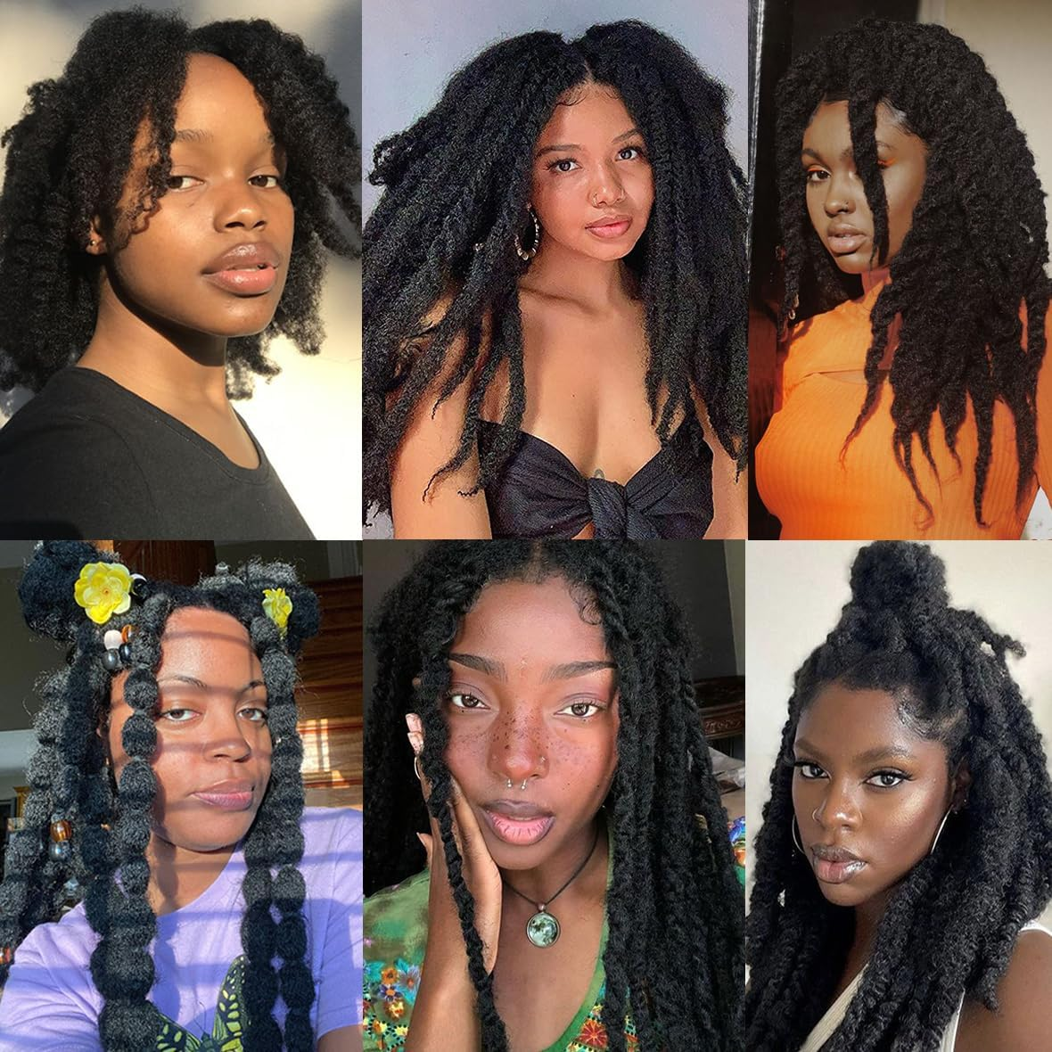 Kachanaa 5 Roll Brazilian Wool Hair for Braids Acrylic Hand Knitting Yarn for Braiding Synthetic Goddess Locs Crochet Hair Black Senegalese Twist Braiding Hair 1B# image number 4