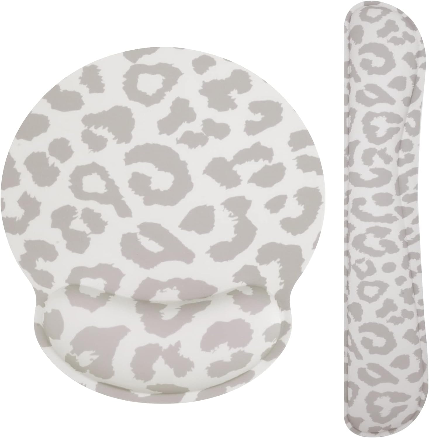 Cute Mouse Pad Wrist Support Keyboard Wrist Rest Set, Ergonomic Mouse Pad with Non-Slip Base for Office Gaming Working Computers,Easy Typing & Pain Relief Mouse Mat,Green Leaves