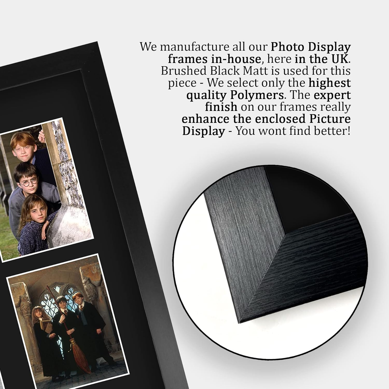 HWC Trading FR A3 Radcliffe, Watson & Grint Harry Potter Ron Weasley, Hermione Granger Gifts Printed Signed Autograph Picture for Movie Memorabilia Fans - A3 Framed image number 2