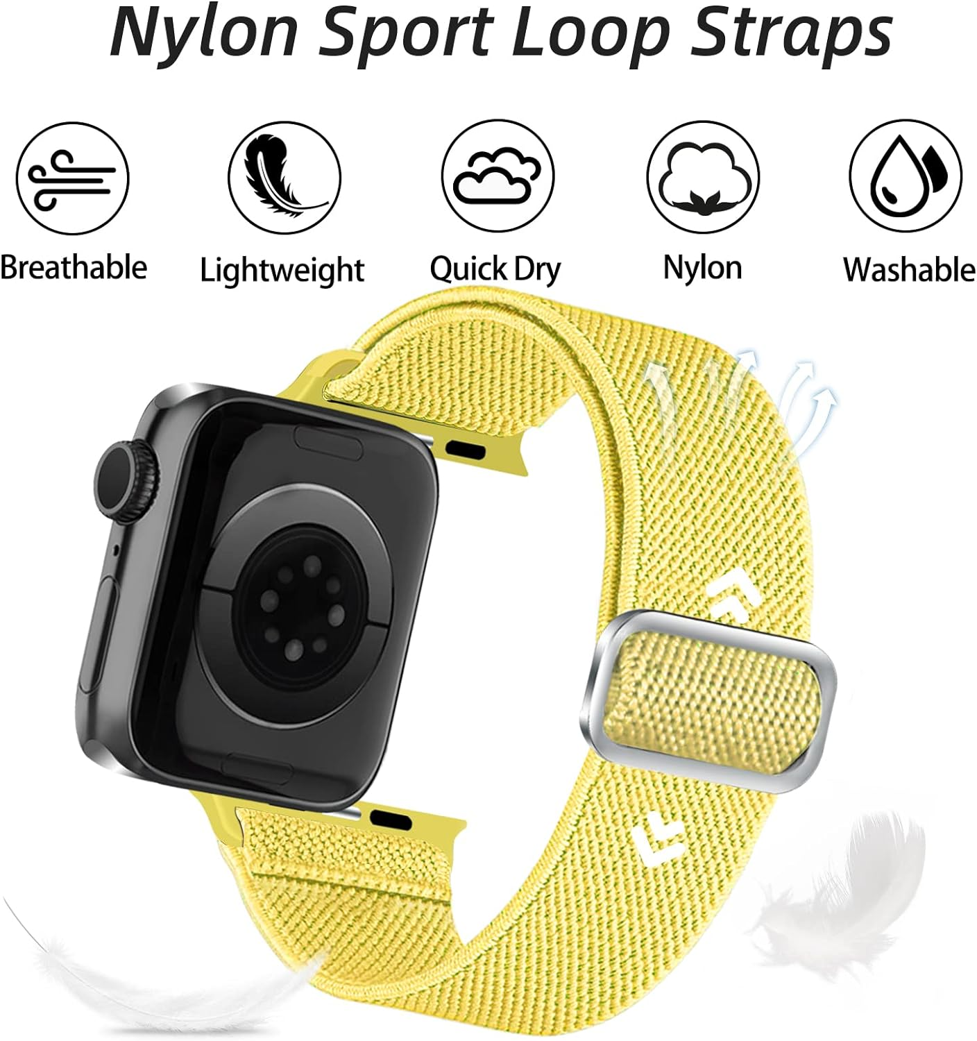 Chinbersky 5 Pack Watch Straps Compatible with Apple Watch Strap 38Mm 40Mm 41Mm 42Mm 44Mm 45Mm, Braided Elastic Stretchy Nylon Sport Solo Loop Band Replacement Straps for Iwatch Series 7/6/5/4/3/2/1 image number 1