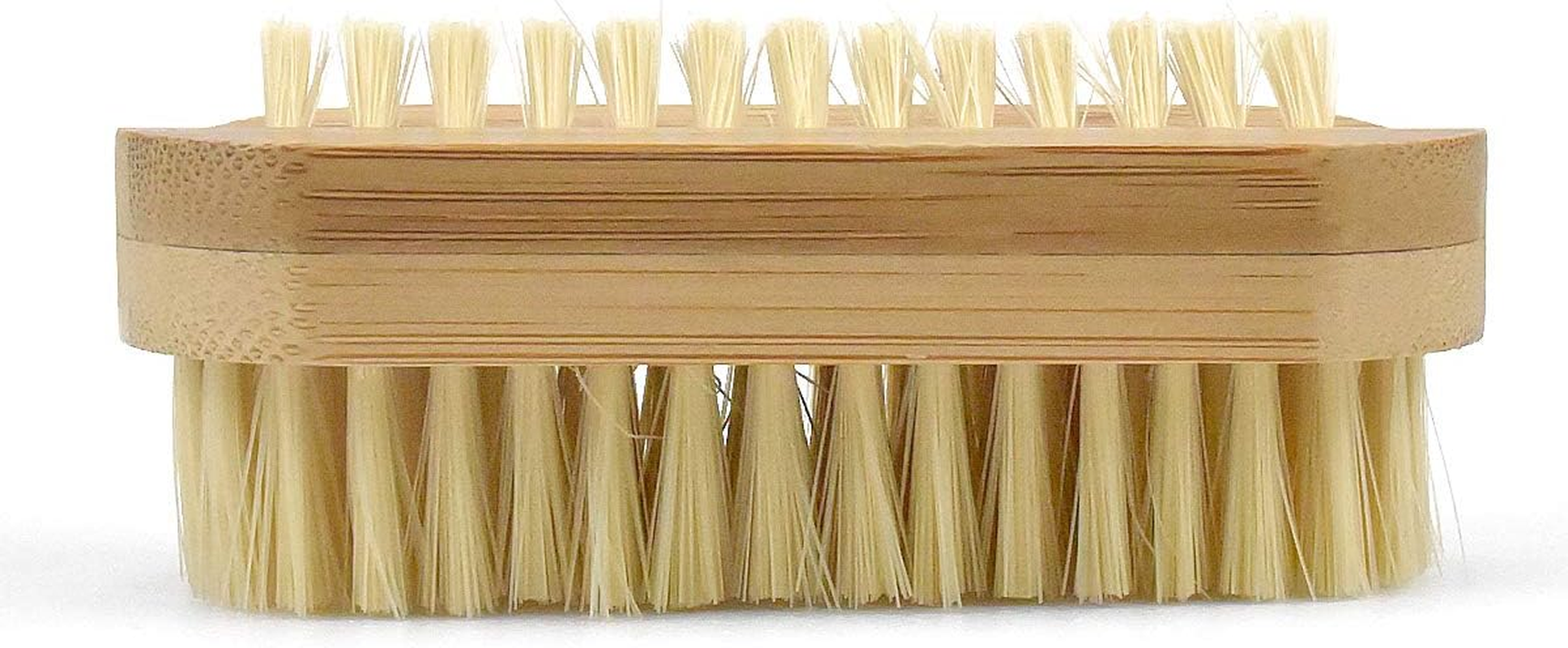 2 Pcs Bamboo Nail Brushes, Two Side Hand Nail Brush with Tampico Fiber Bristle, Small Finger Nail Brush for Toes Nails Fingertips Hands Home Salon Use image number 5