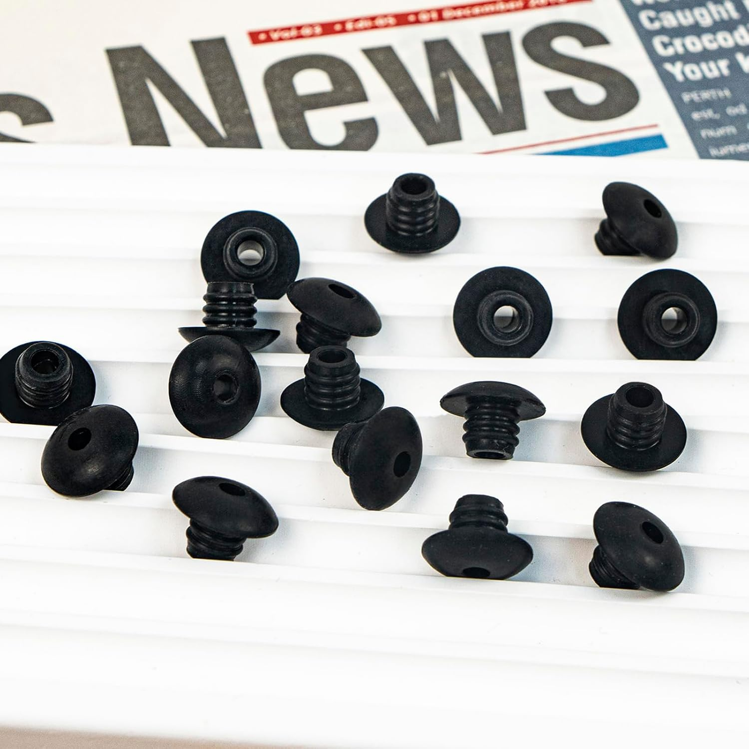 100 Pcs Peg Board Hooks, Pegboard Hook Locks Clips Fit for 1/4 Inch Peg Board Push Pin Tool Organizer Peg Locks round Holes for Stopping Hooks from Falling off (Black) image number 3