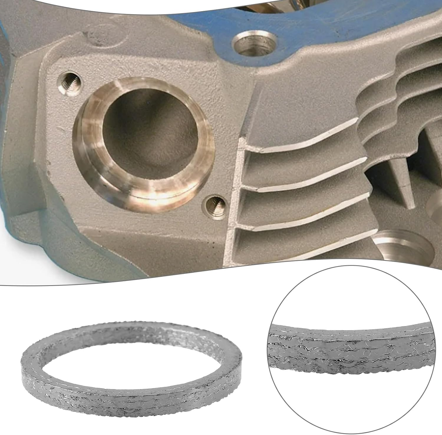 SG Store 1 Pair Motorcycle Exhaust Port Gaskets Thick Tapered Exhaust Gaskets 65324-83A 17048-98 65324-83B 65834-98-X2 Compatible with Ha-Rley Davidson (1984-Up) 50X42X4.5Mm image number 6