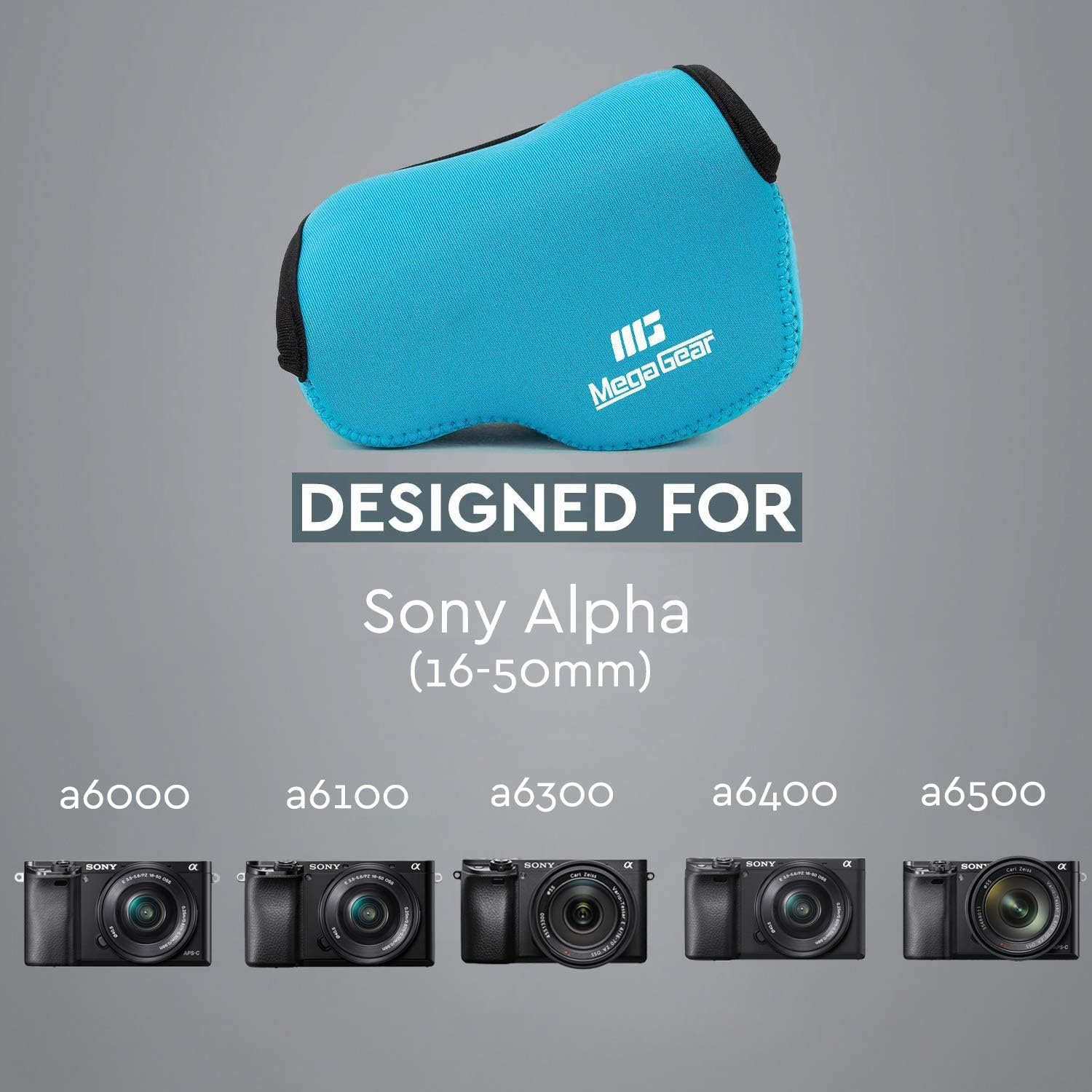 Megagear Ultra Light Neoprene Camera Case Compatible with Sony Alpha A6100, A6400, A6500, A6300, A6000 (16-50 Mm)