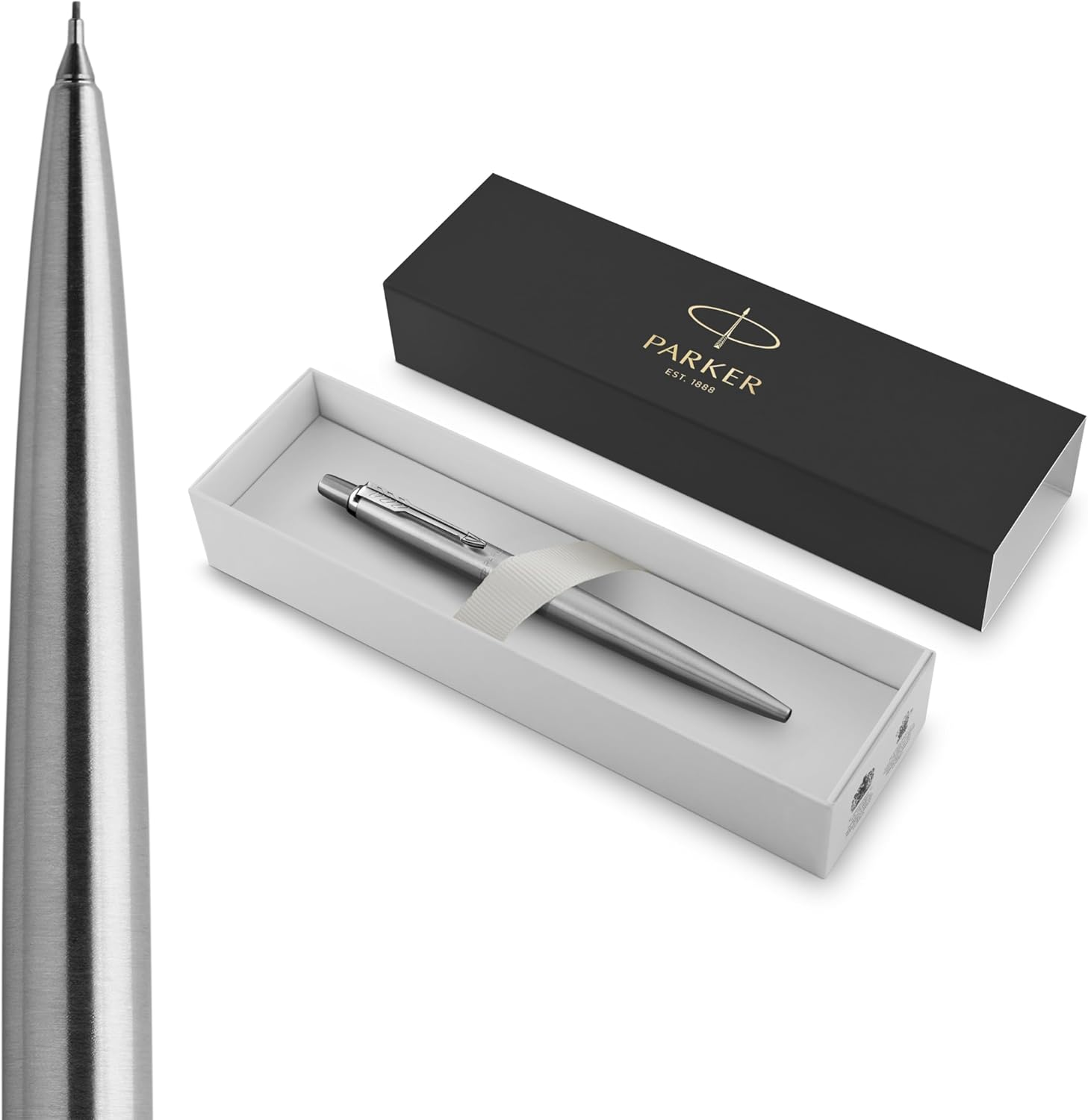 PARKER 1953381 Jotter Mechanical Pencil, Stainless Steel with Chrome Trim, 0.5Mm, HB #2, Gift Box