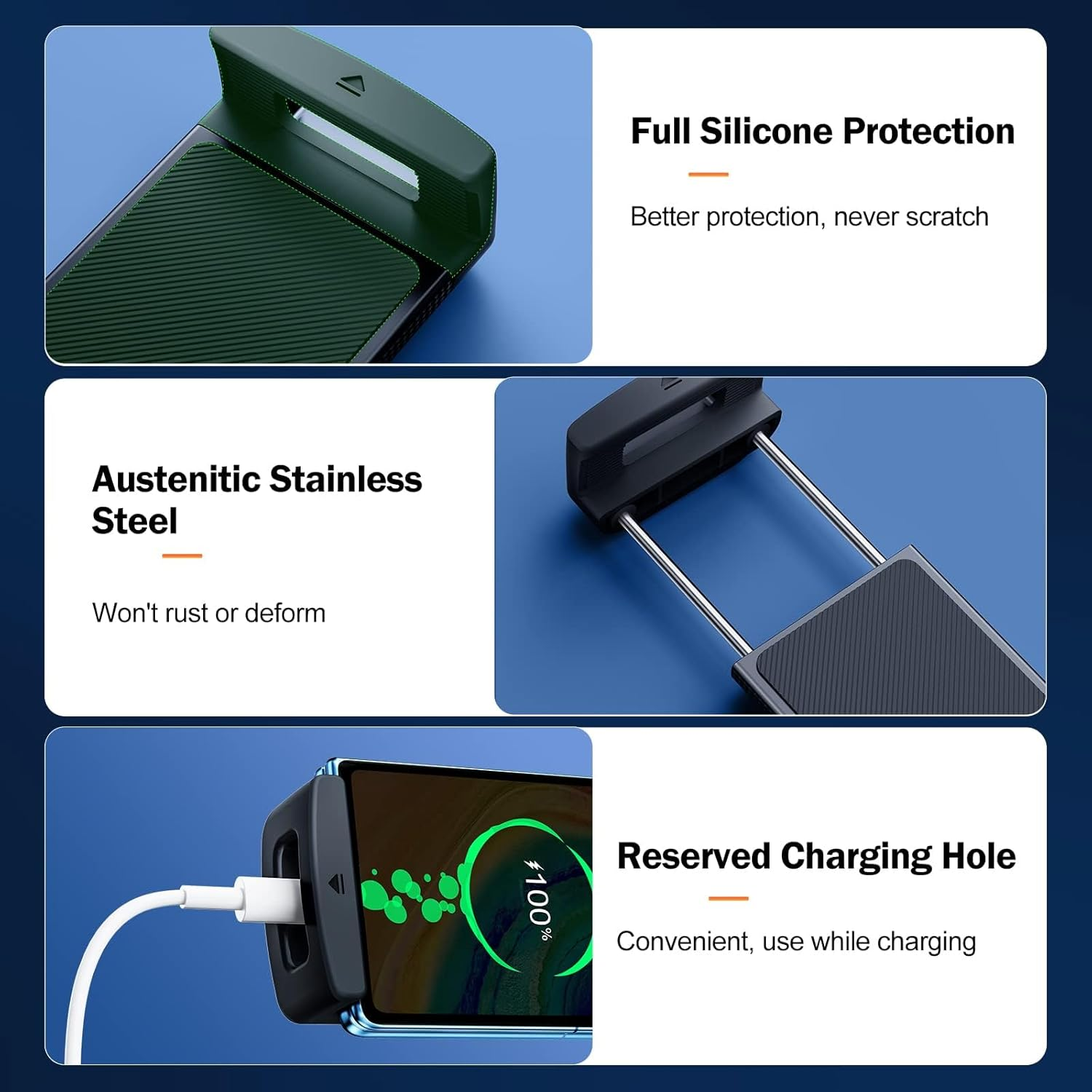 Car Phone Tablet Mount,[360&deg; Rotatable & Thick Cases Friendly] Phone Holder Car Mount Air Vent for Car image number 4