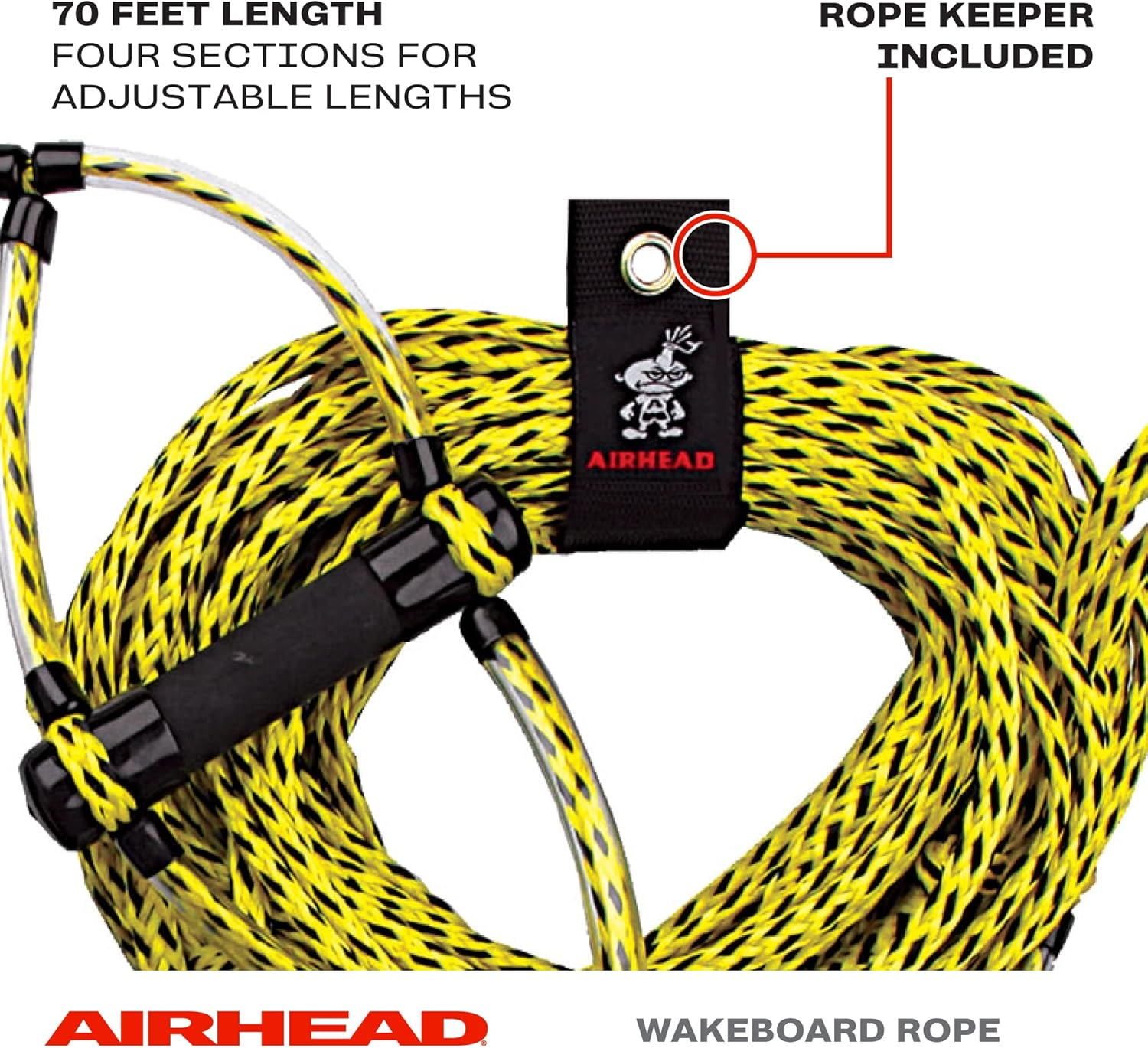 AIRHEAD Trick Handle Wakeboard Rope, 4 Sections, 75-Feet, Multiple Colors Available image number 5