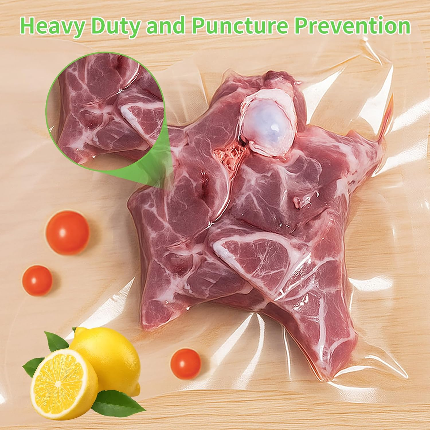 Makmefre 300 Quart Size 20X30Cm Vacuum Sealer Bags with BPA Free and Heavy Duty,Great for Food Storage Vaccume Sealer Precut Bag image number 5